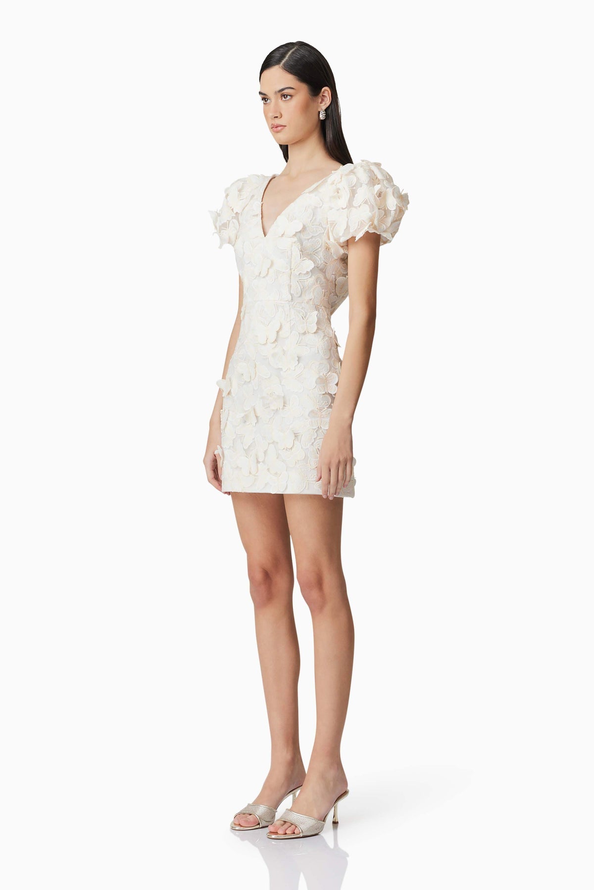 Scarlett Butterfly Mini Dress in White