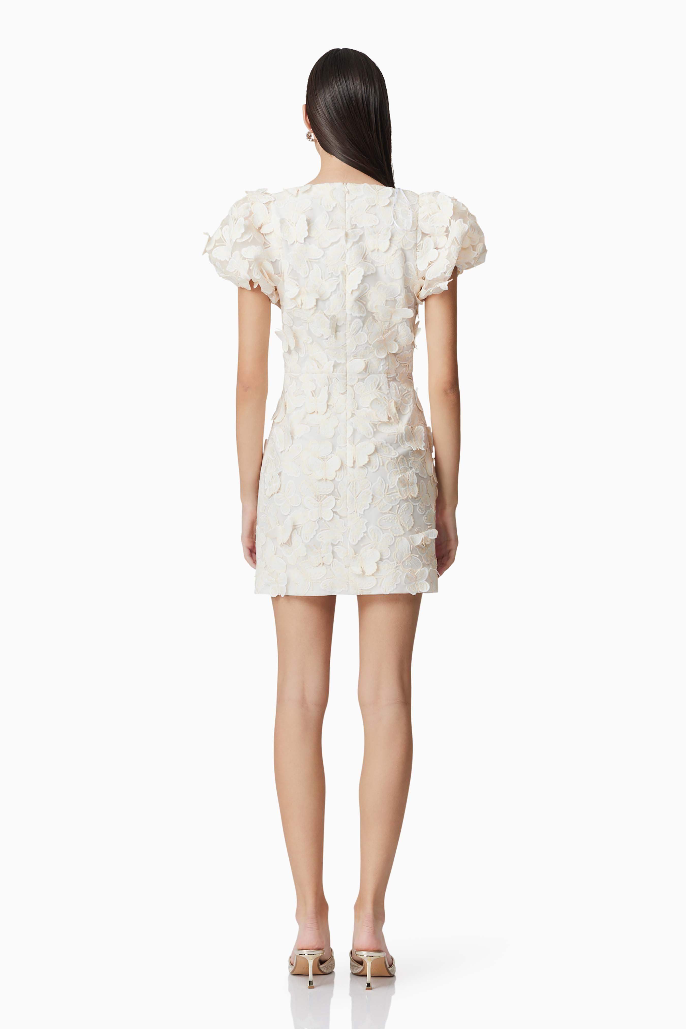 Scarlett Butterfly Mini Dress in White