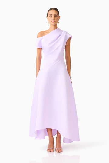 Marissa One Shoulder Gown in Purple