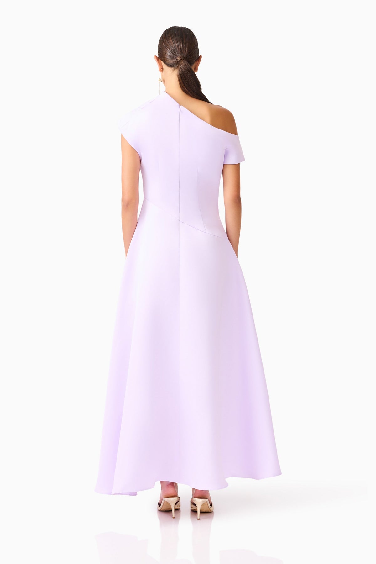 Marissa One Shoulder Gown in Purple