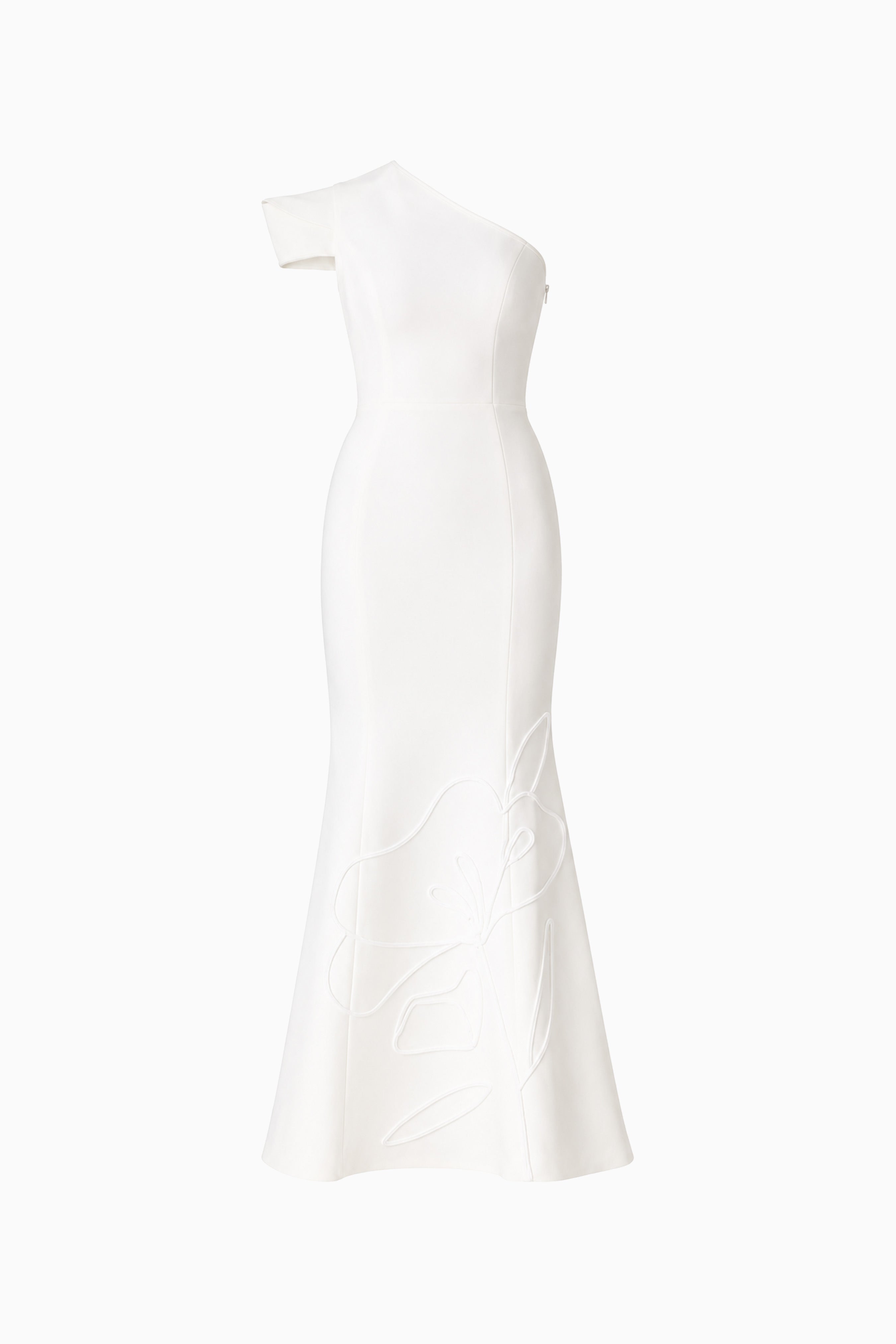 Opline One Shoulder Gown in White