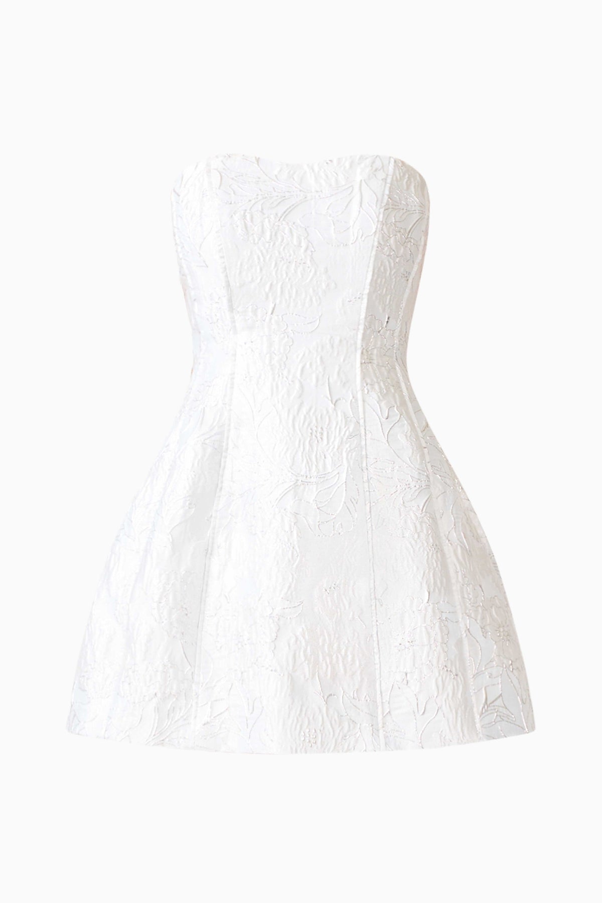 Floralie Strapless Mini Dress in Silver