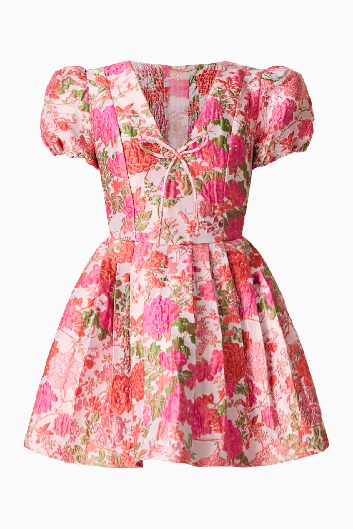 Floralie Short Sleeve Mini Dress in Pink Floral