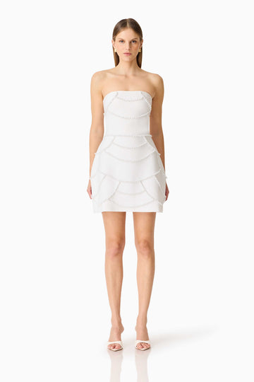 Lucine Strapless Mini Dress in White