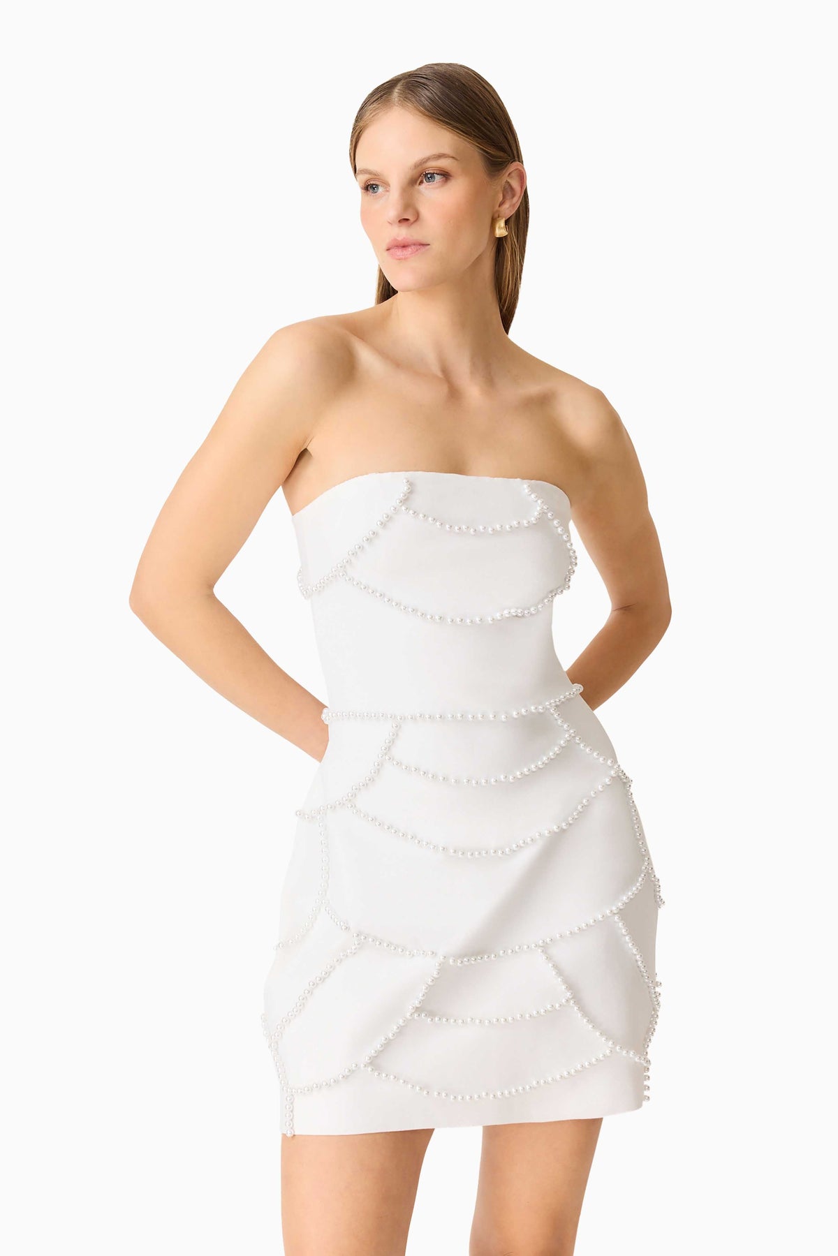Lucine Strapless Mini Dress in White