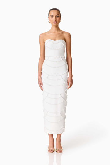 Lucine Strapless Gown in White