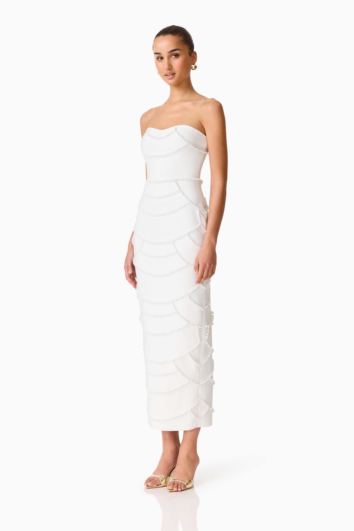 Lucine Strapless Gown in White
