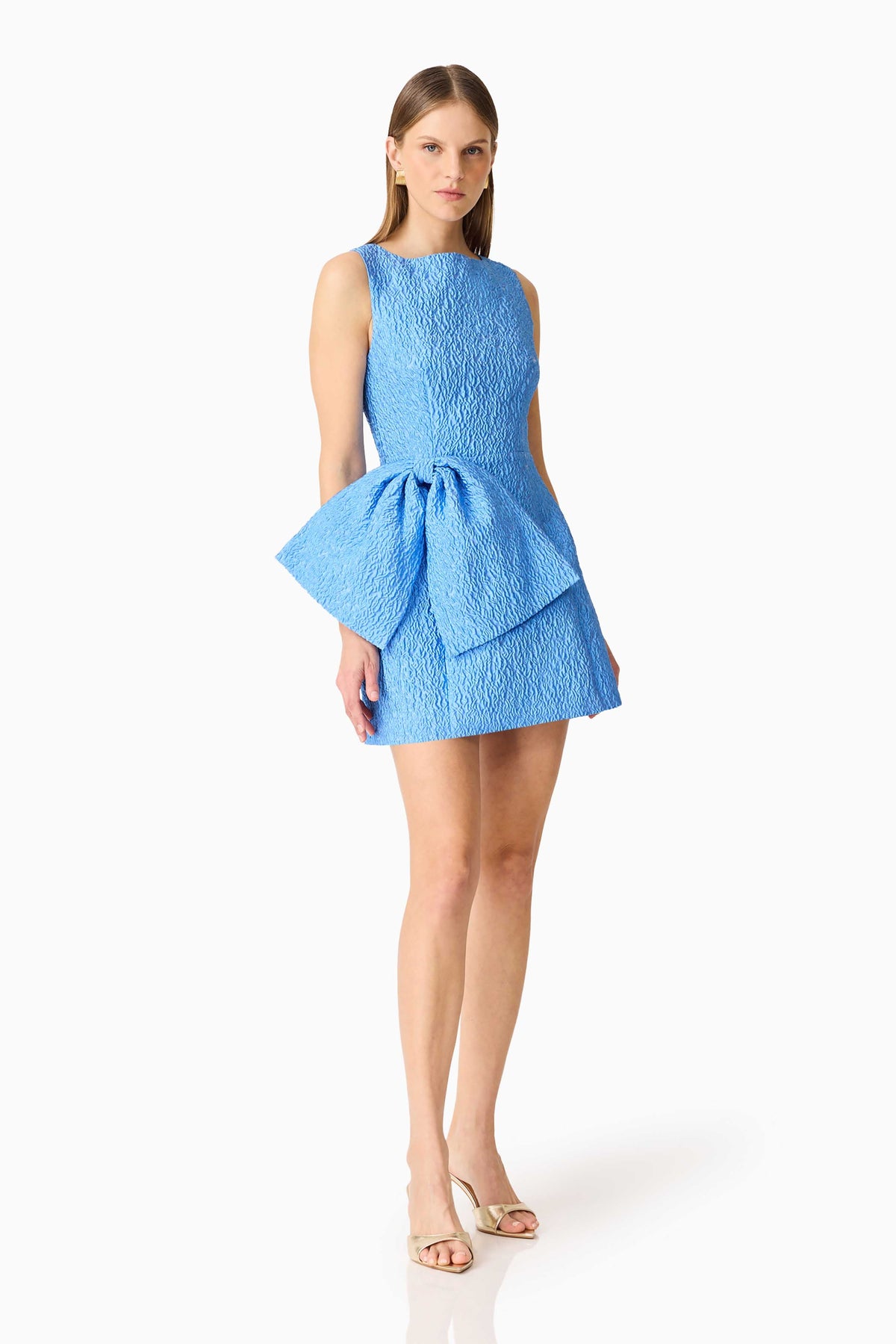 Briallen Jacquard Mini Dress in Blue