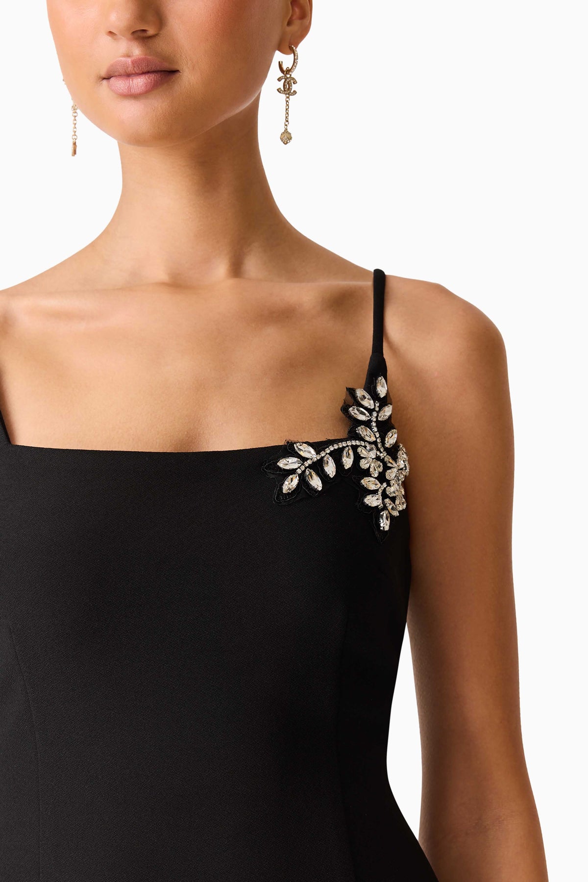 Veda Embellished Mini Dress in Black