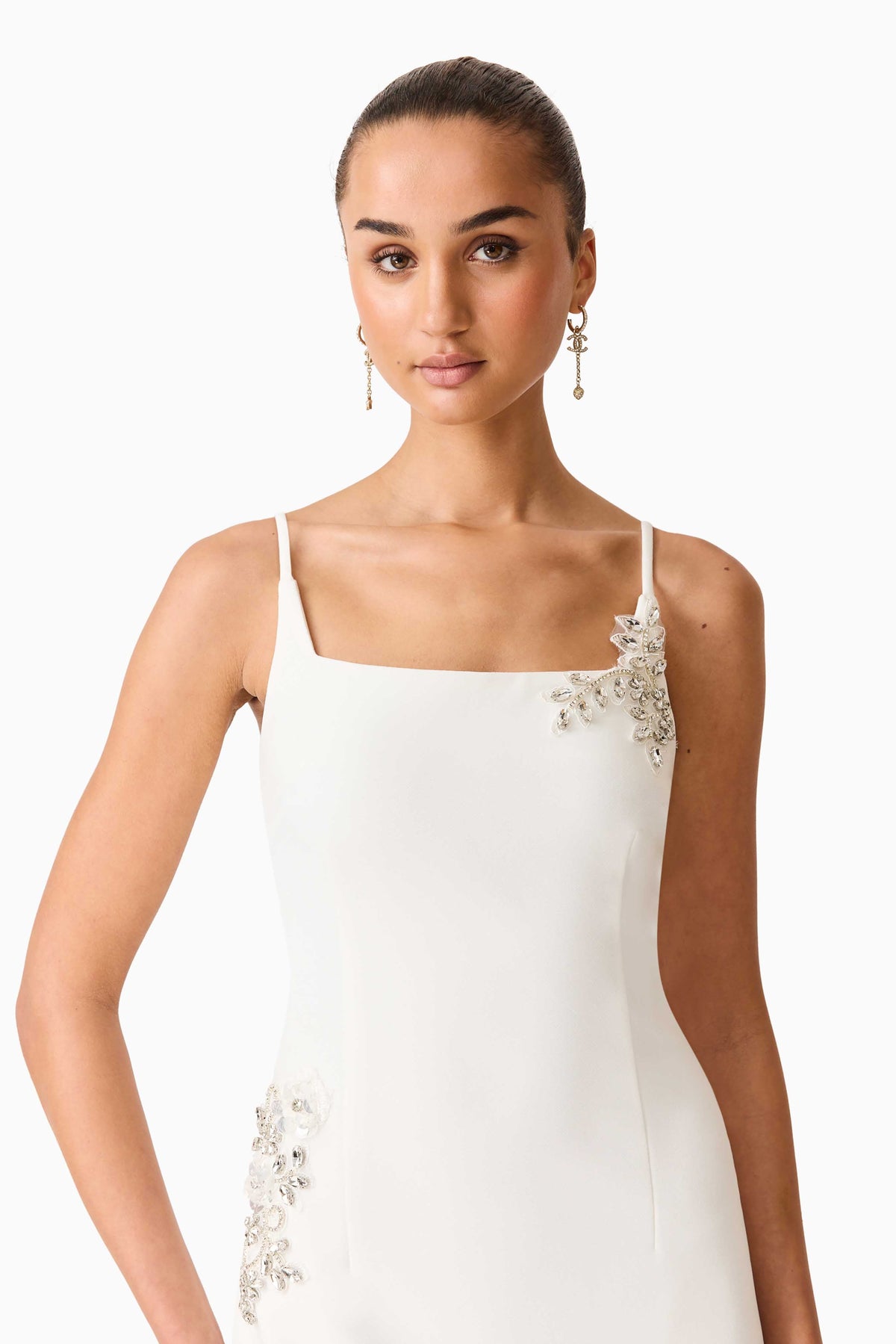 Veda Embellished Mini Dress in White