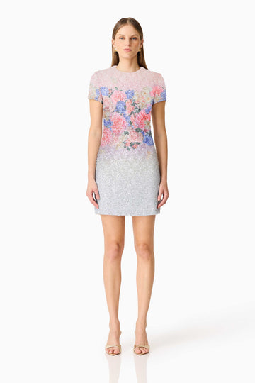 Lurea Short Sleeve Mini Dress in Pink Floral