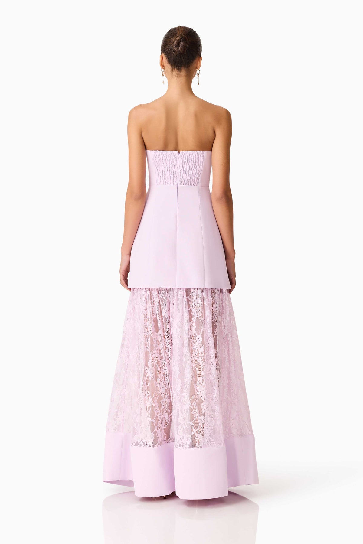 Saphine Strapless Lace Gown in Pink