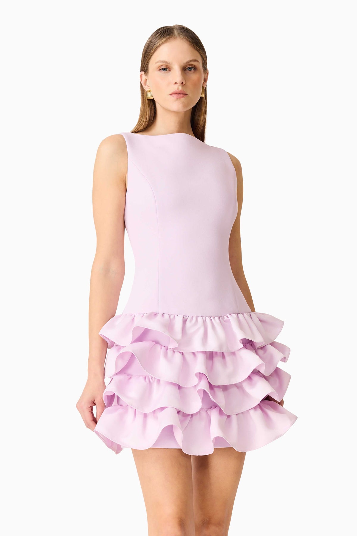 Saphine Ruffle Mini Dress in Pink