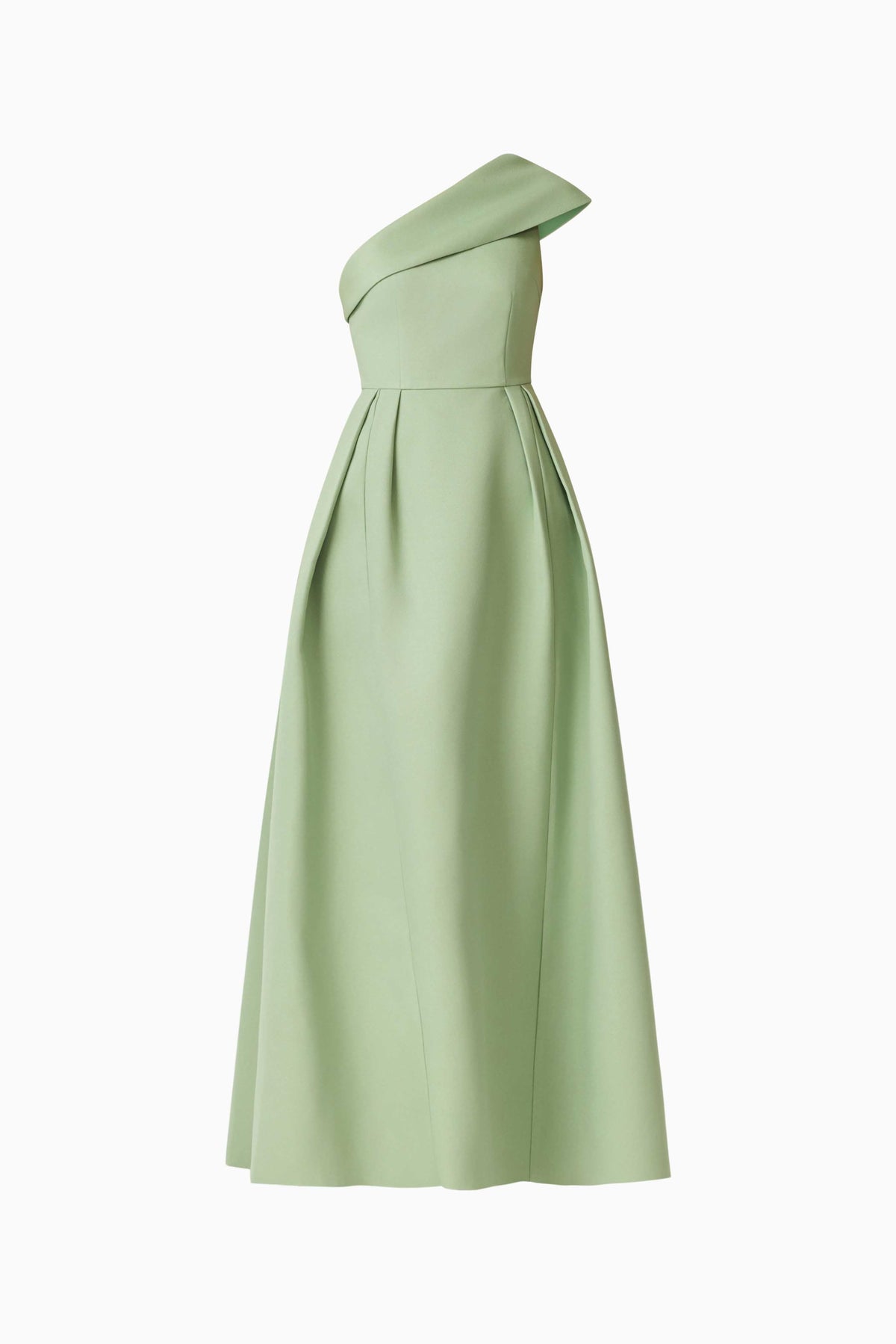 Saphine One Shoulder Gown in Sage Green