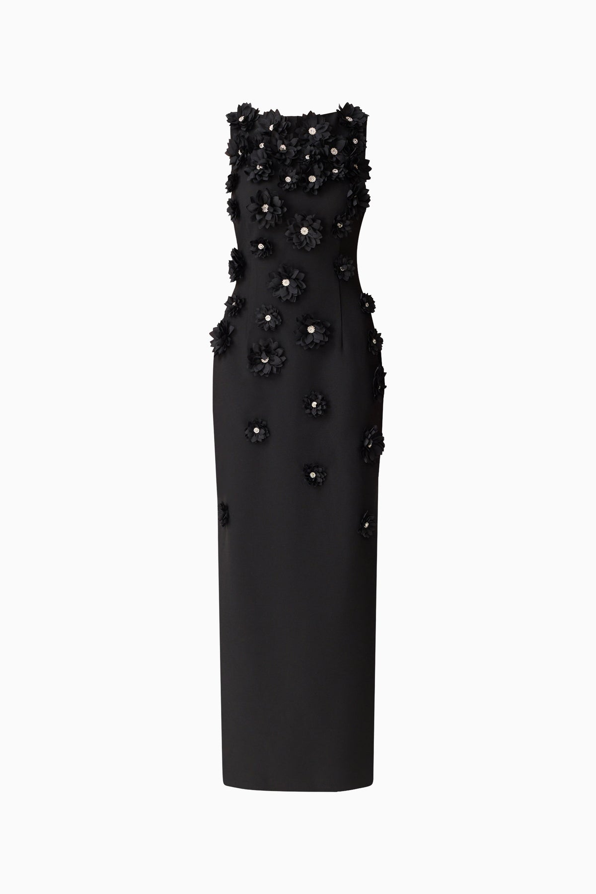 Dali Floral Applique Gown in Black