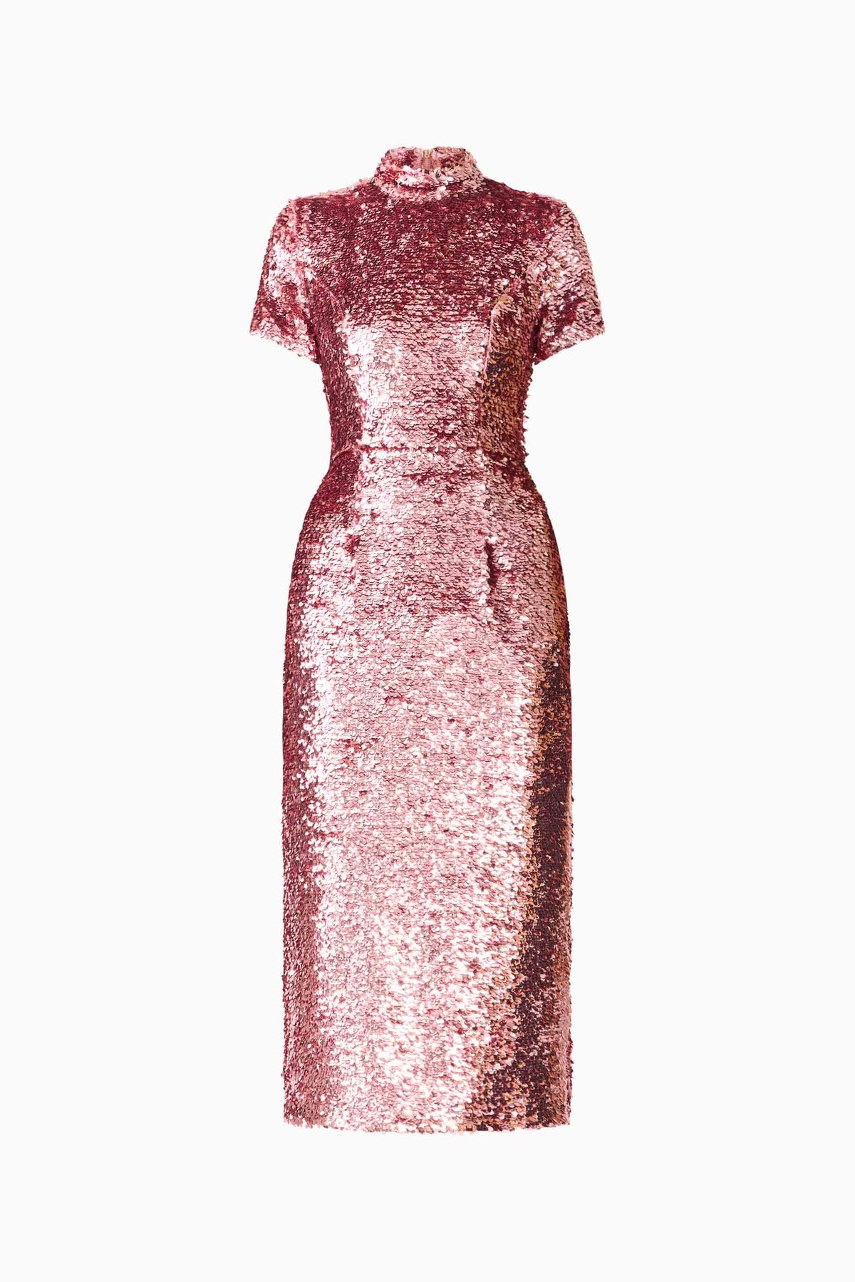 Alissa Sequin Midi Dress in Pink