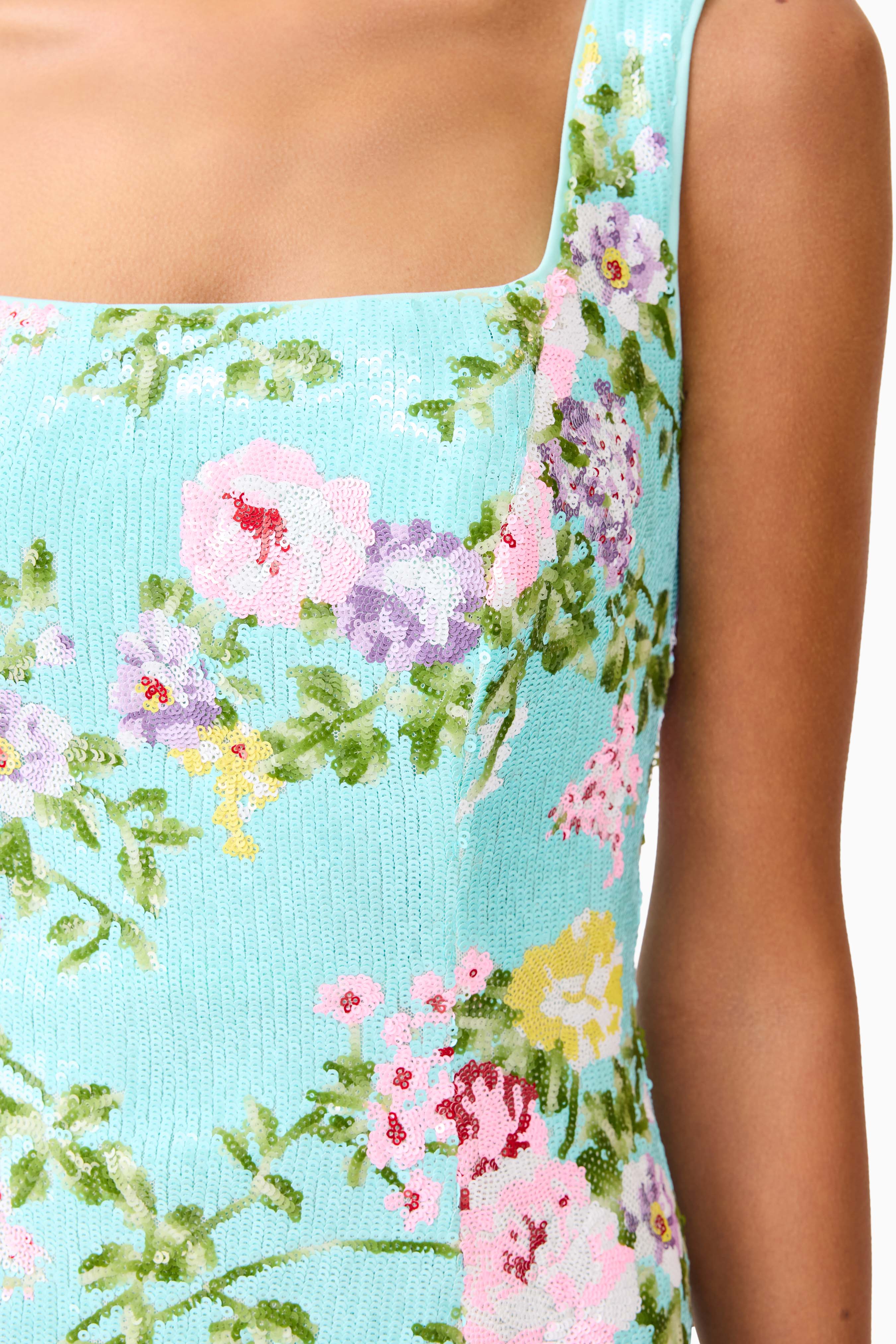 Emmeline Sequin Mini Dress in Mint Green