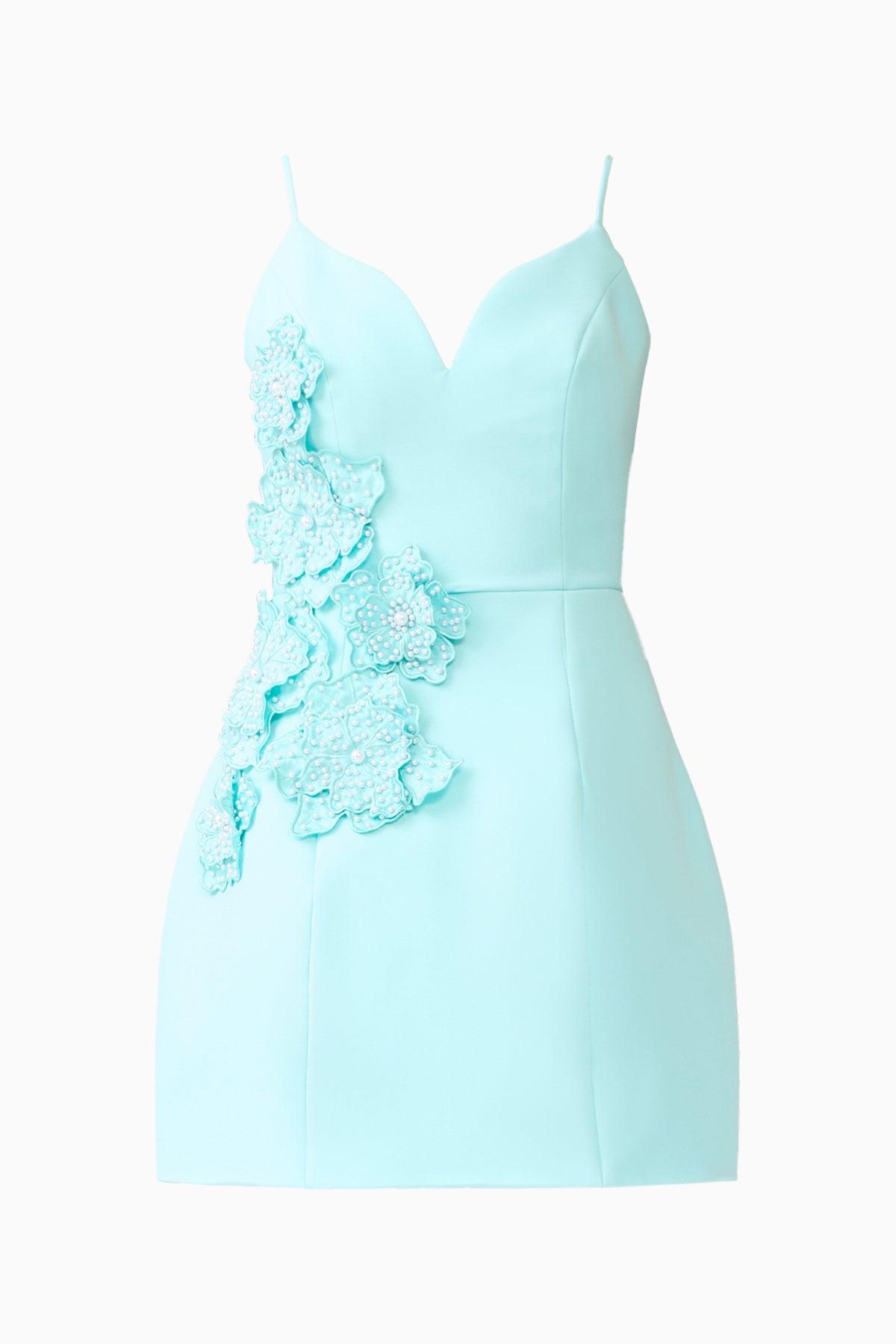 Stella Tulip Mini Dress in Aqua Blue