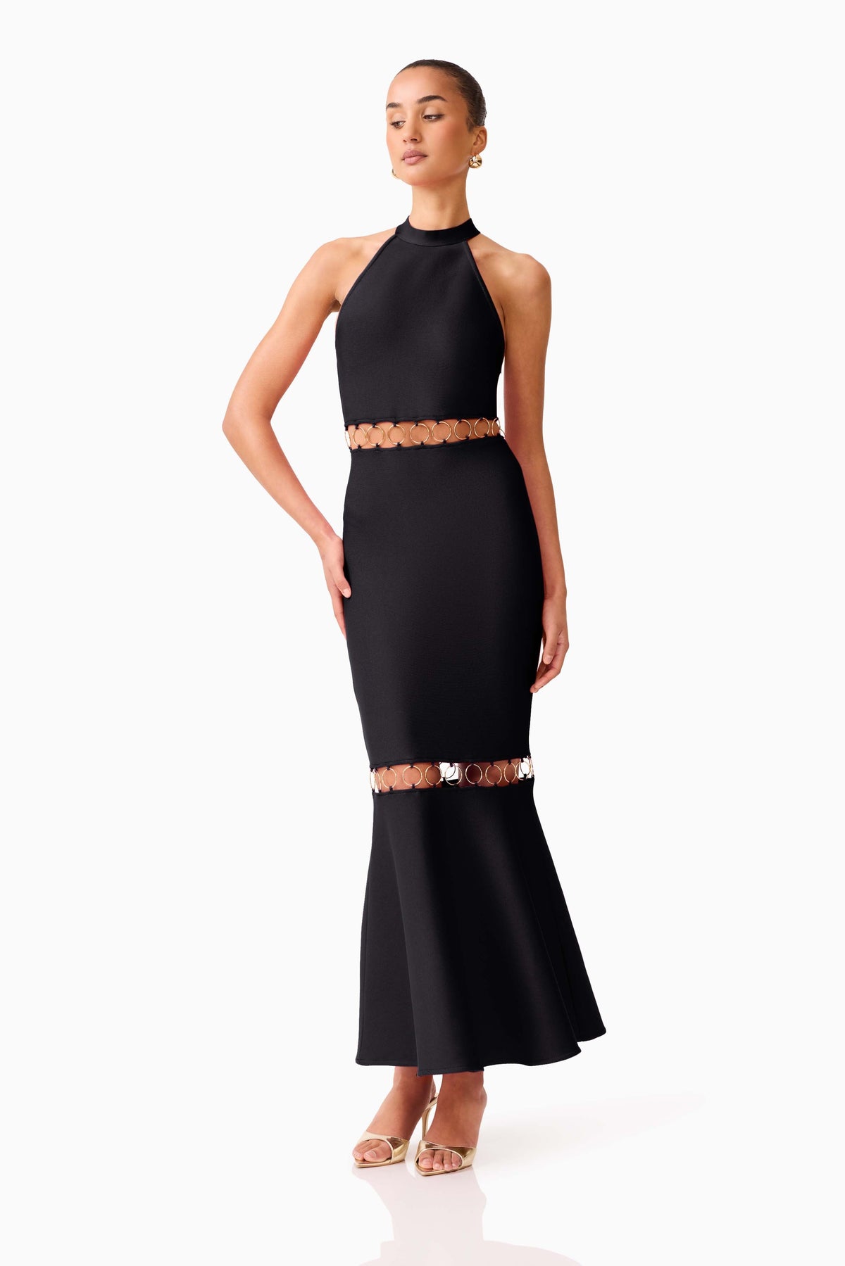 Naomi Halter Gown in Black