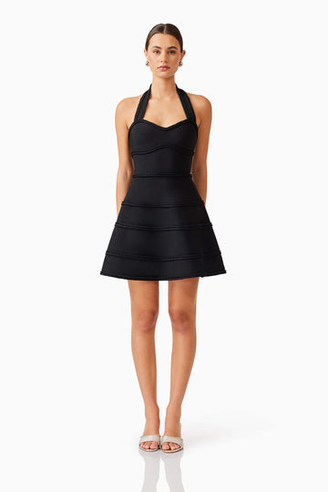 Katlyn Halter Mini Dress in Black