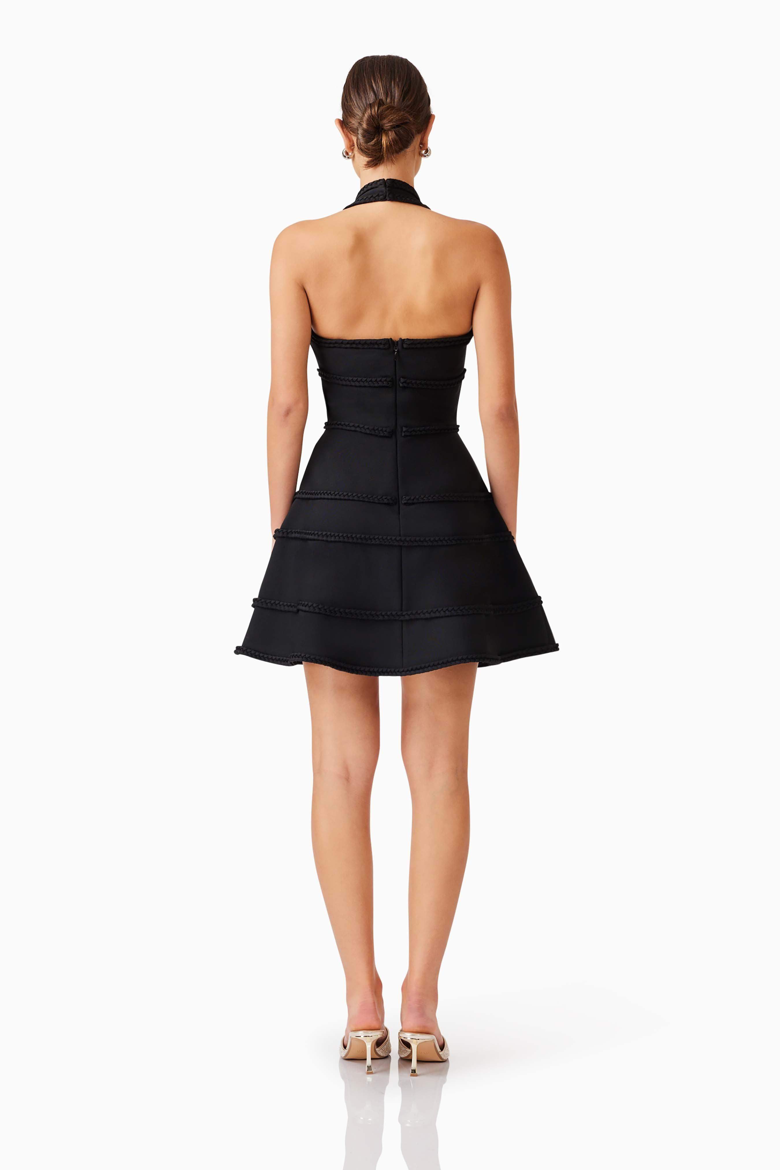 Katlyn Halter Mini Dress in Black