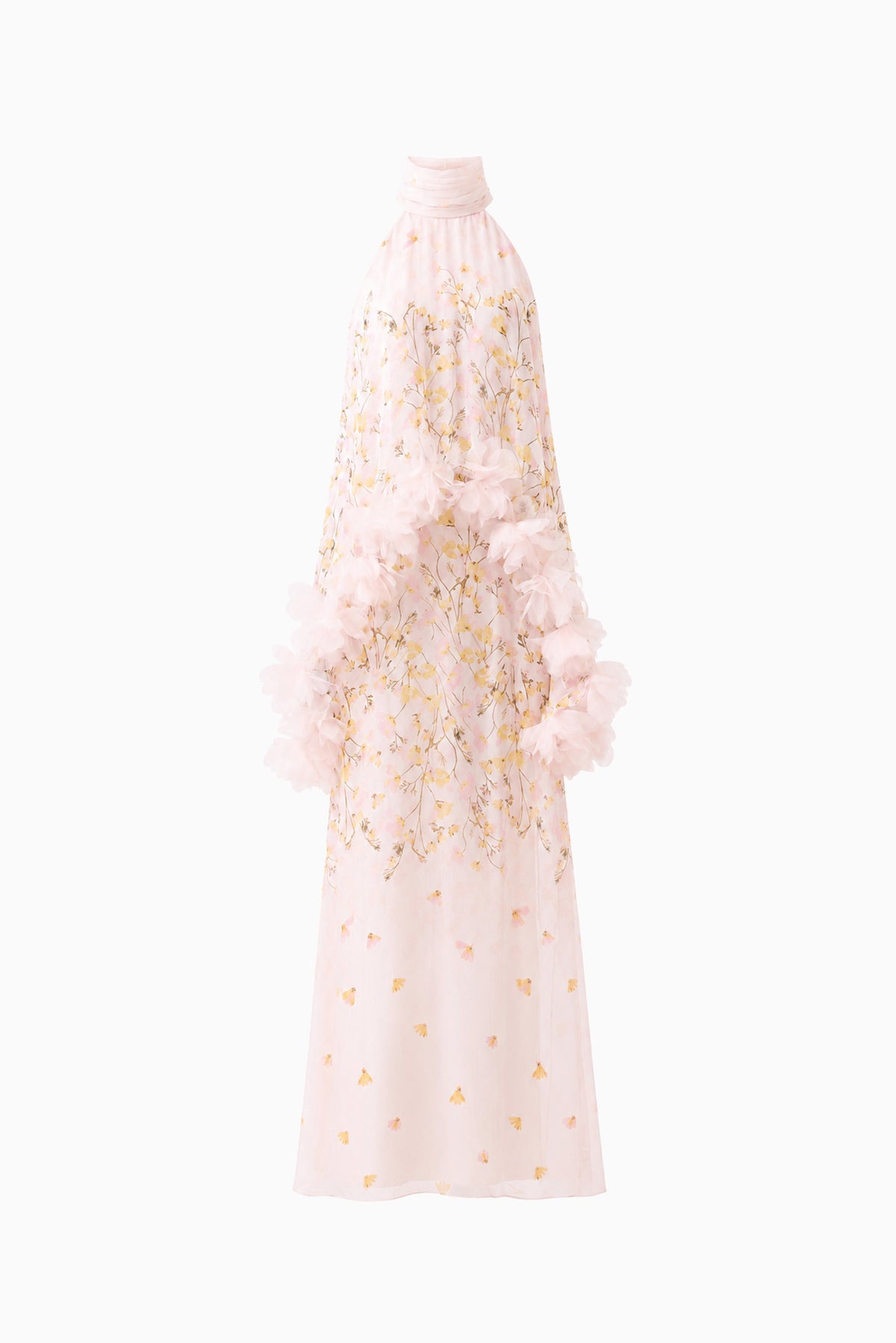 Tulsia Floral Cape Maxi Dress in Pink