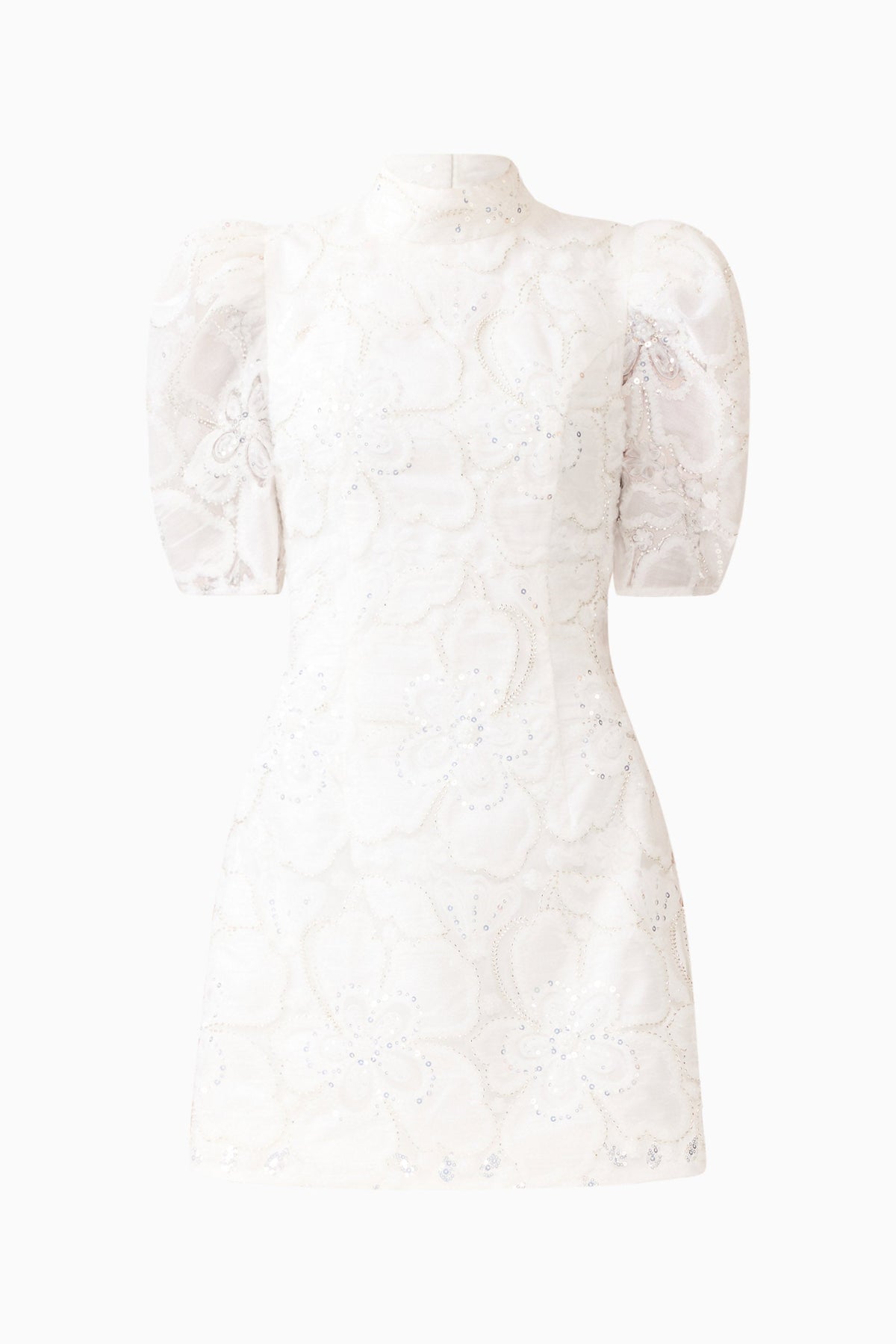 Elowen Floral Applique Mini Dress in White