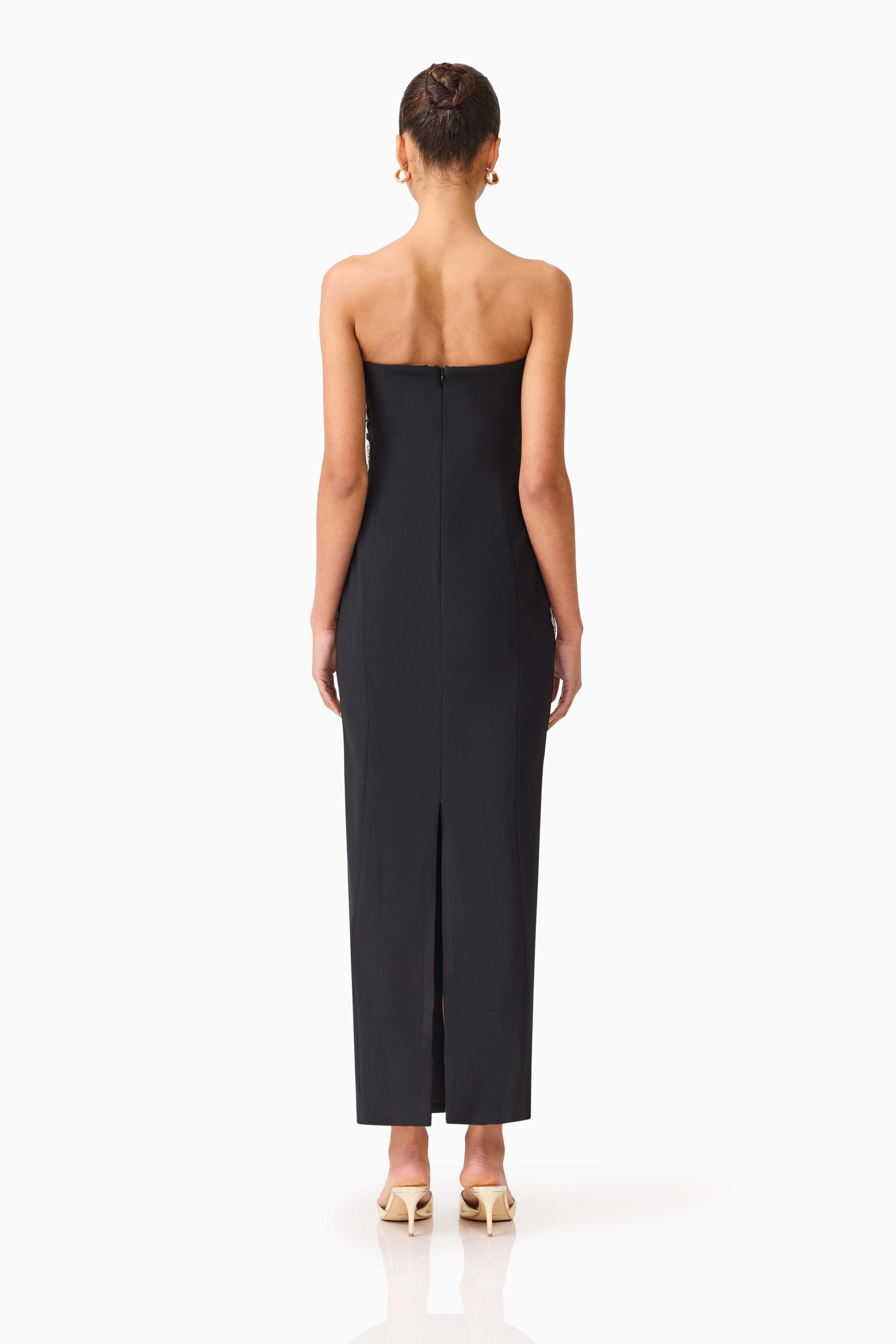 Mira Strapless Gown in Black