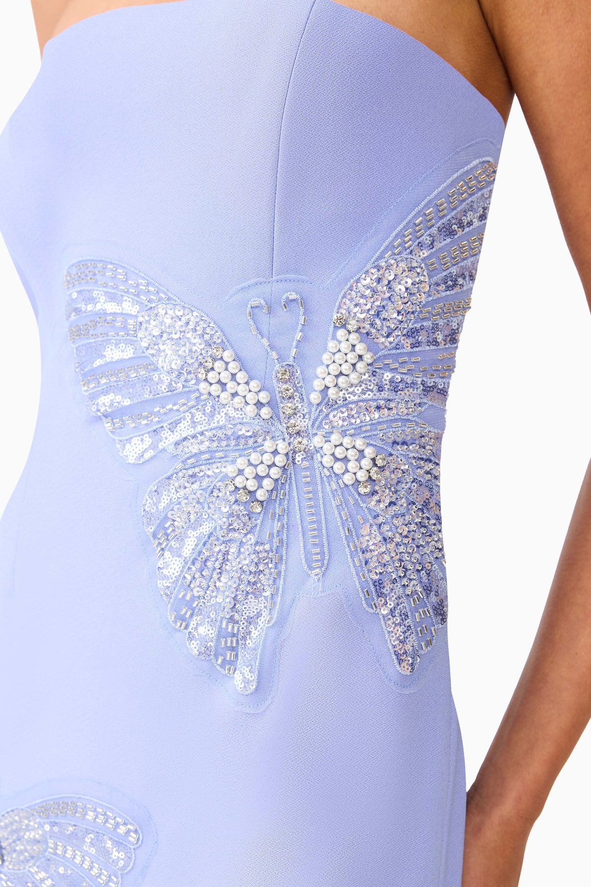 Mira Strapless Gown in Blue
