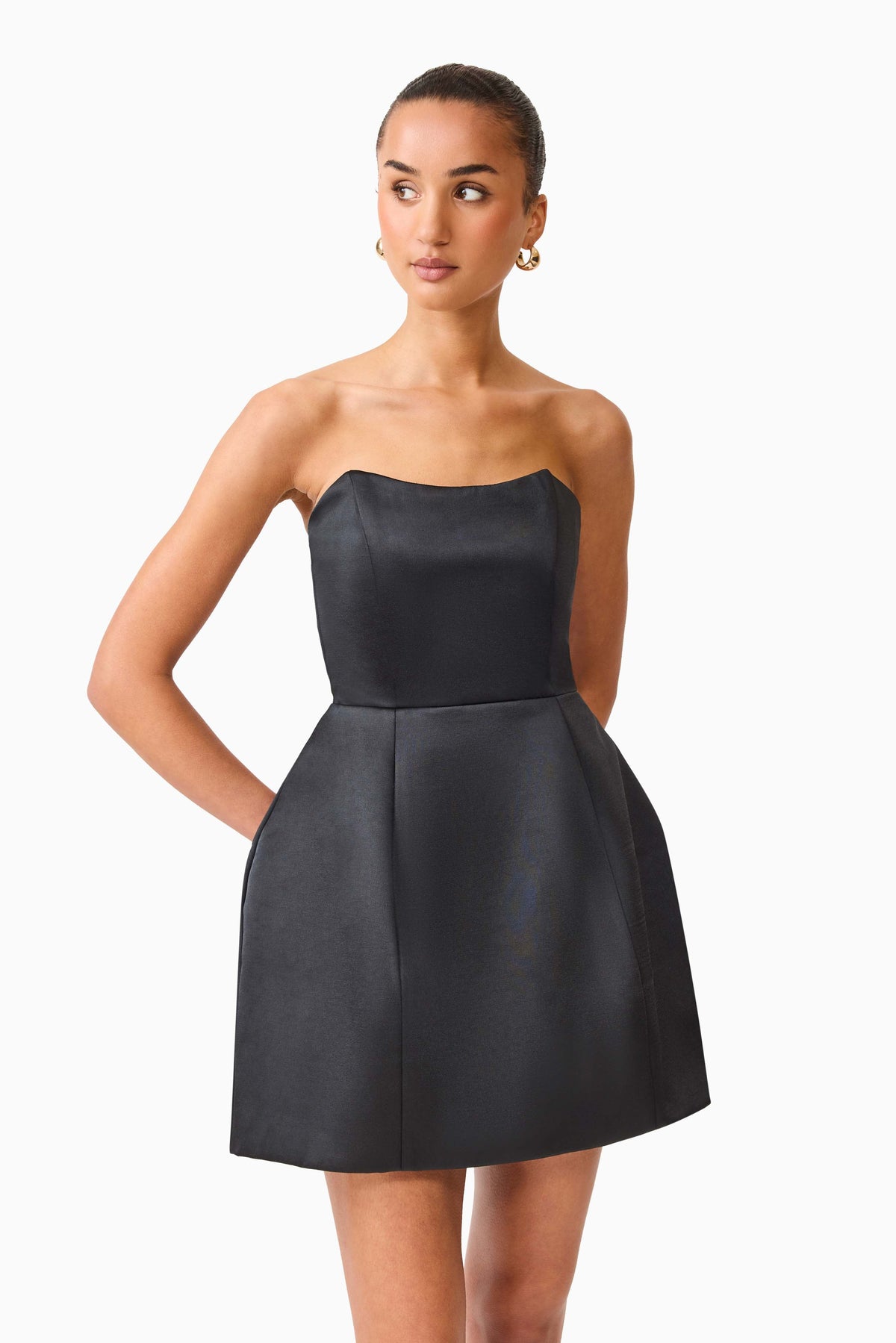 Manon Tulip Mini Dress in Black