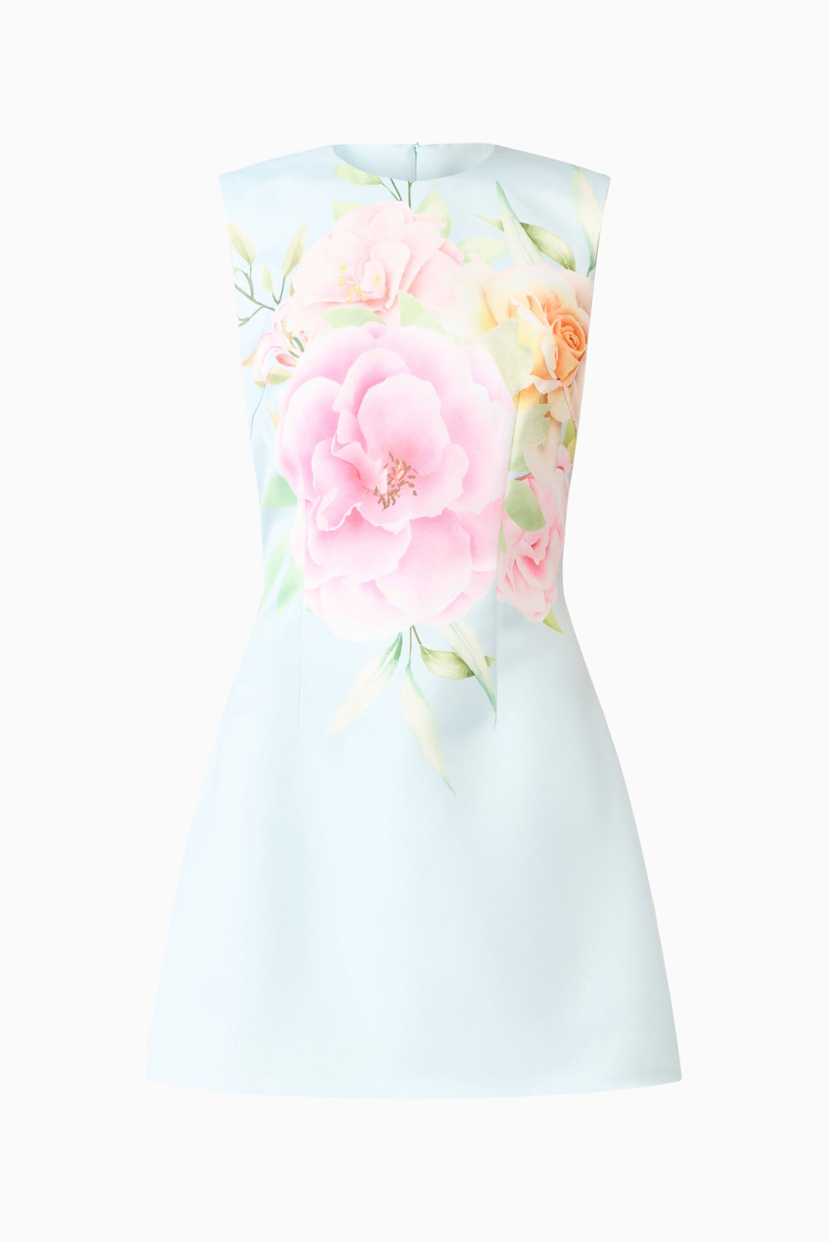 Harper Shift Mini Dress in Baby Blue Floral