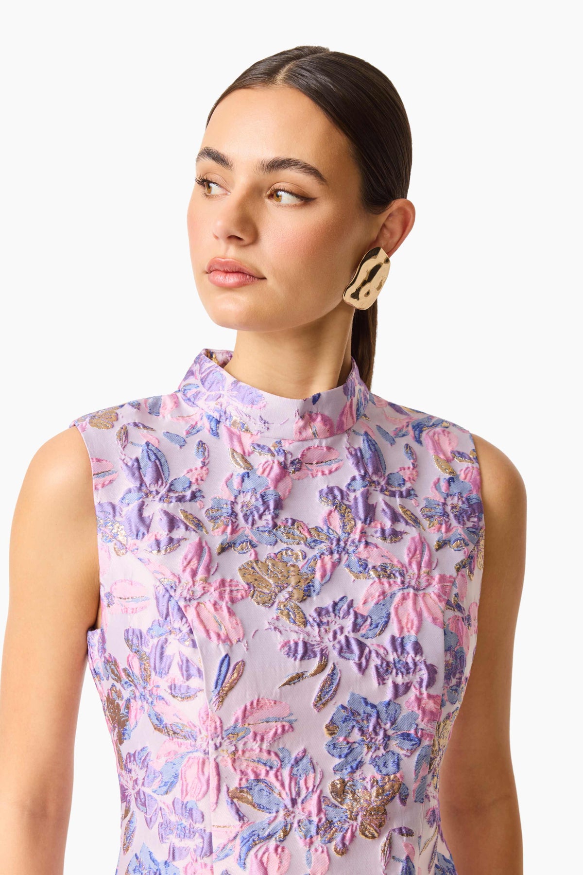 Marlene Shift Mini Dress in Pink & Purple Floral