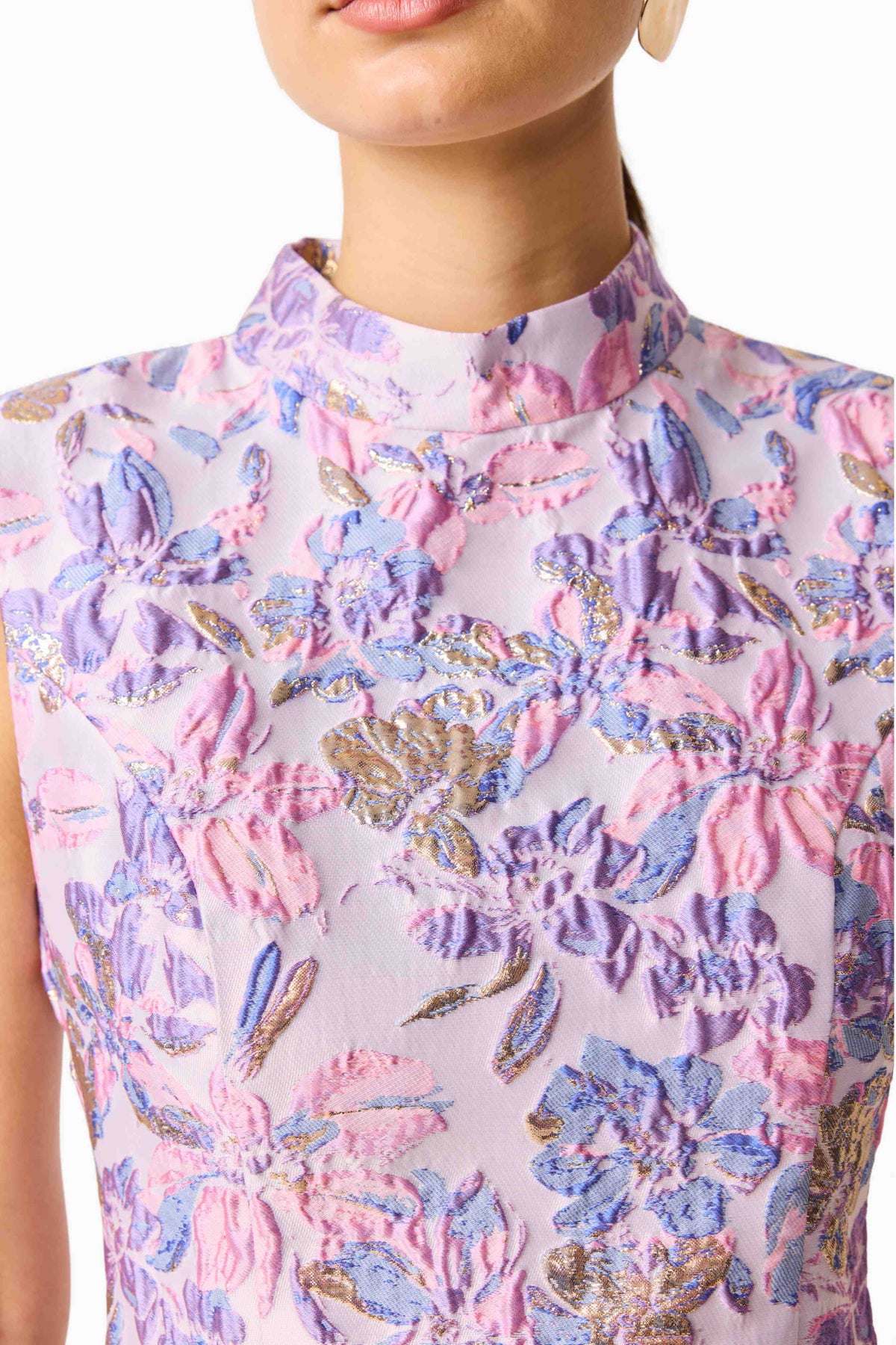 Marlene Shift Mini Dress in Pink & Purple Floral