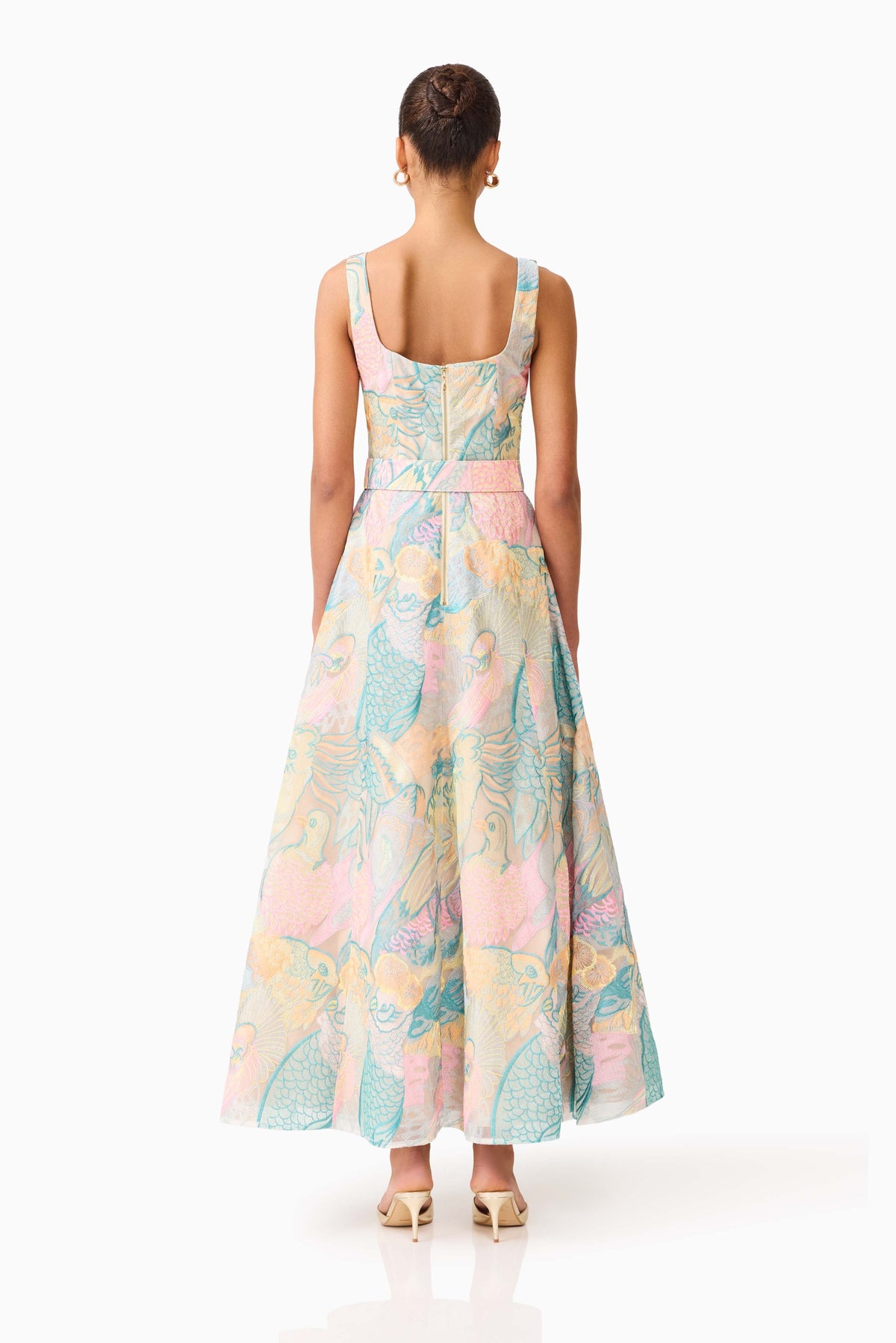 Taliah A-Line Gown in Blue Multi