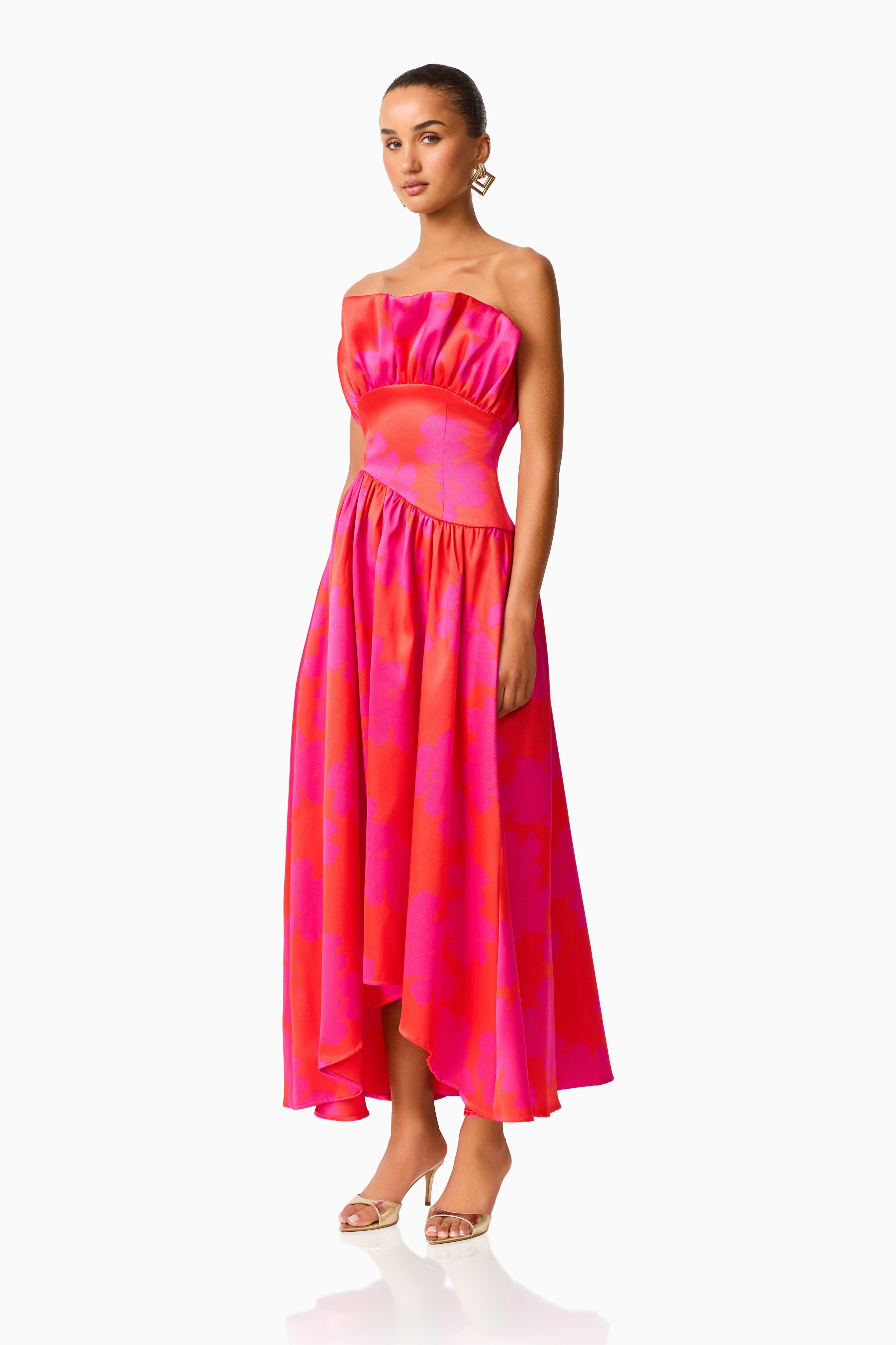 Laurel Sleeveless Maxi Dress in Pink & Red