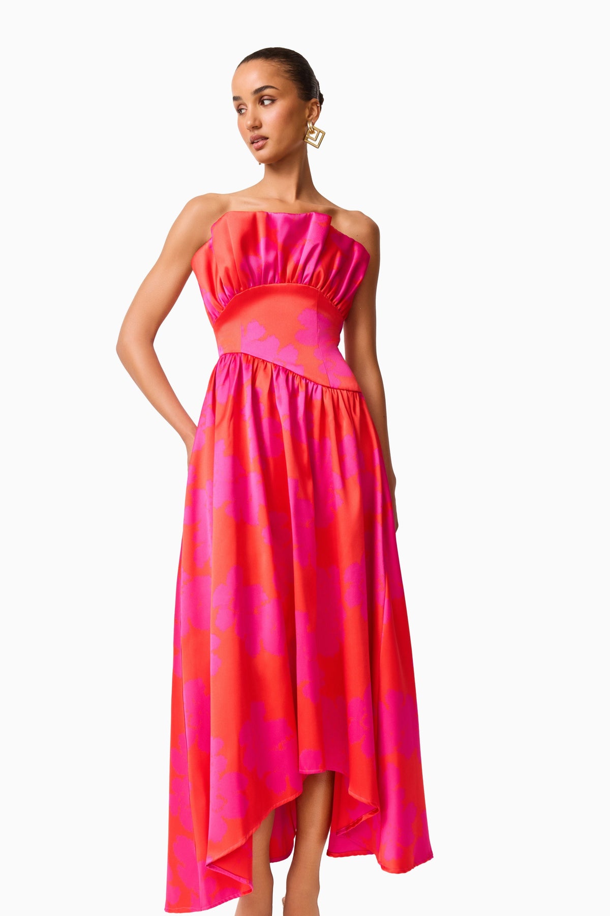 Laurel Sleeveless Maxi Dress in Pink & Red