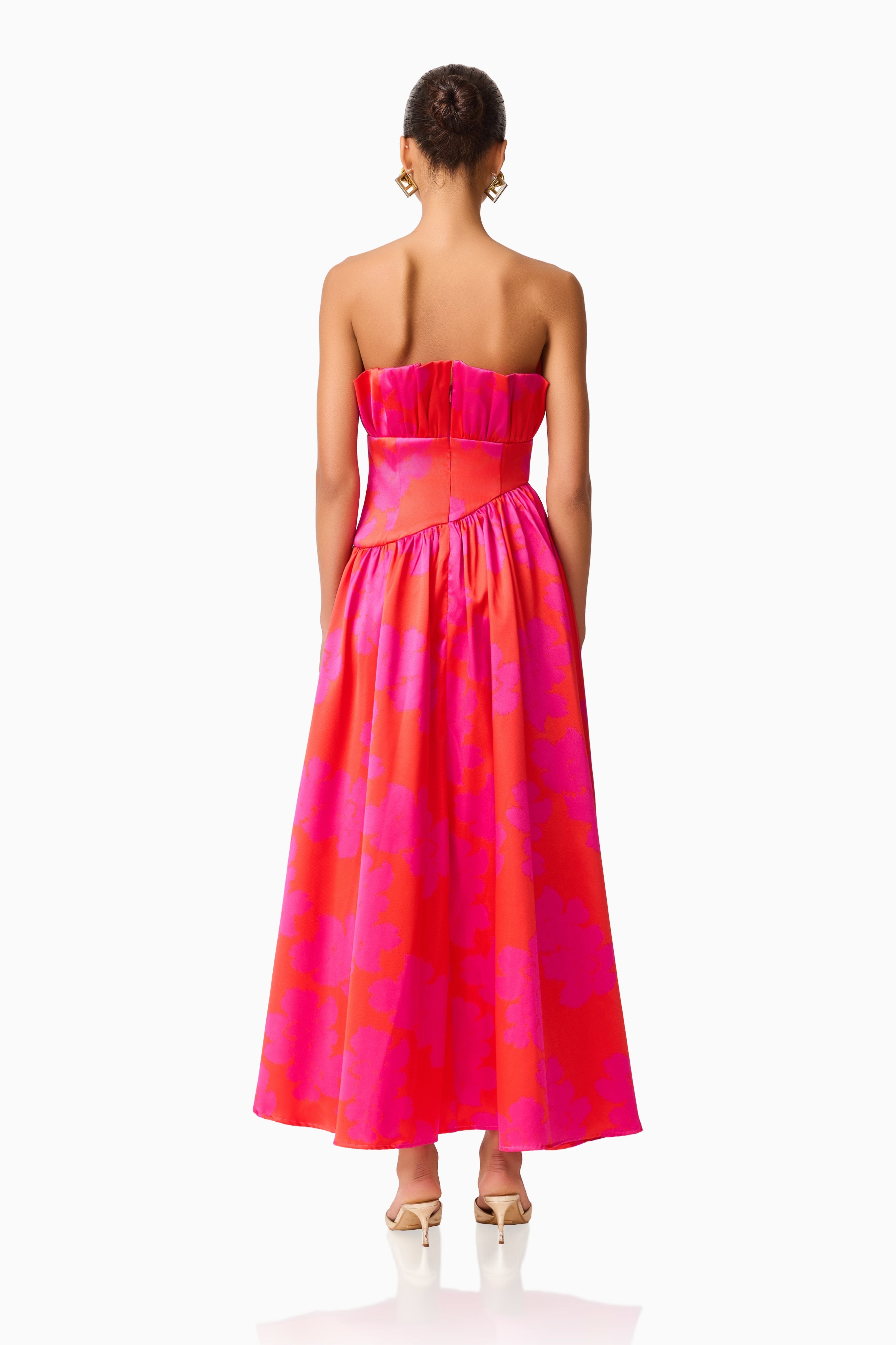 Laurel Sleeveless Maxi Dress in Pink & Red