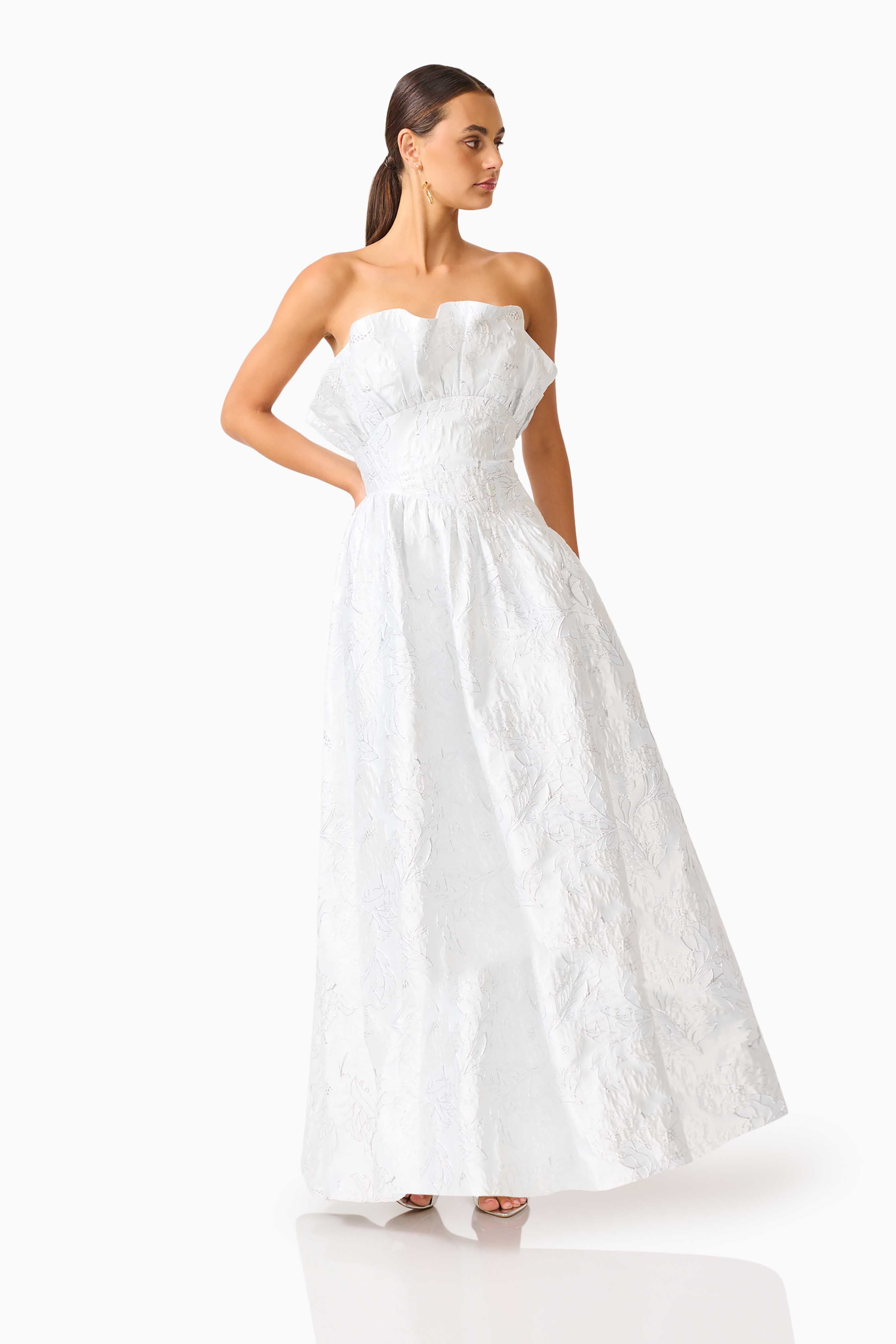 Laurel Sleeveless Maxi Dress in Silver
