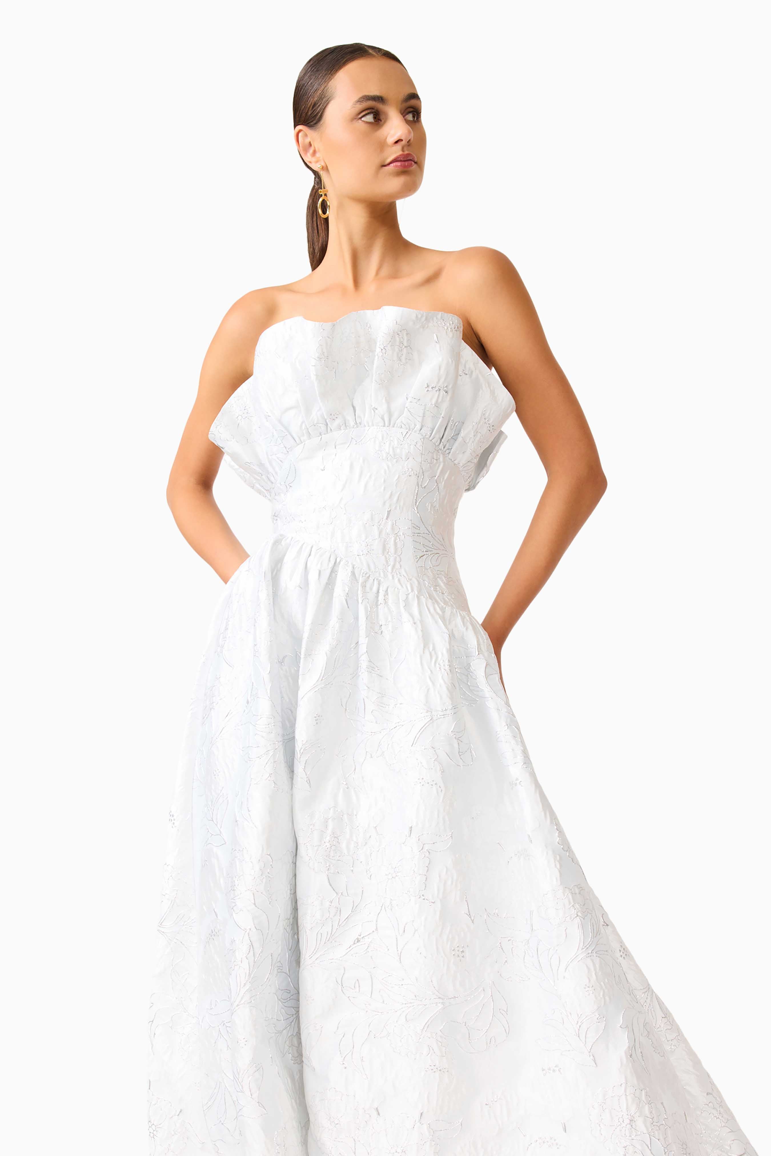Laurel Sleeveless Maxi Dress in Silver