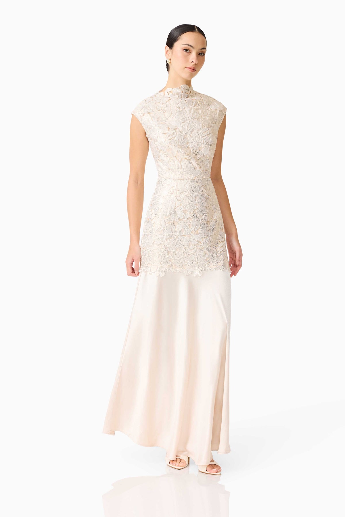 Nicoletta High Neck Gown in Gold
