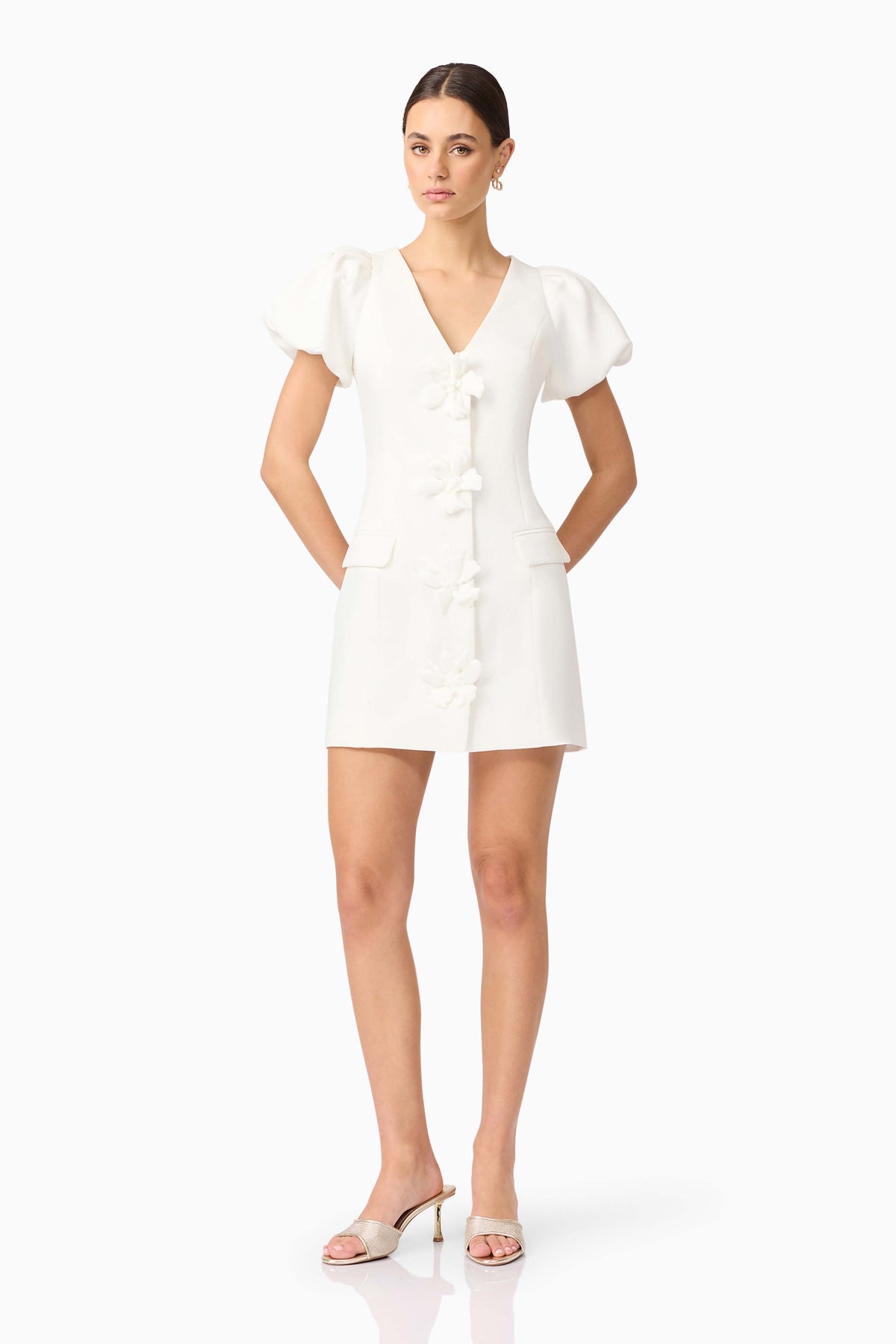 Elysie Blazer Mini Dress in White