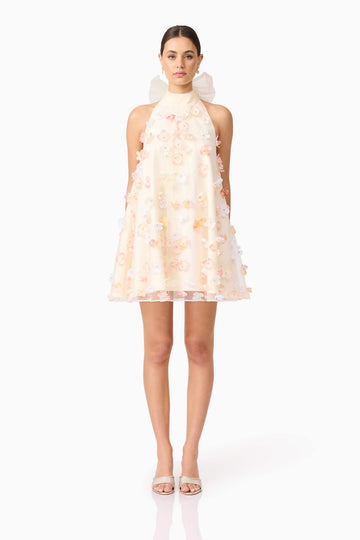 Livia Trapeze Mini Dress in Yellow