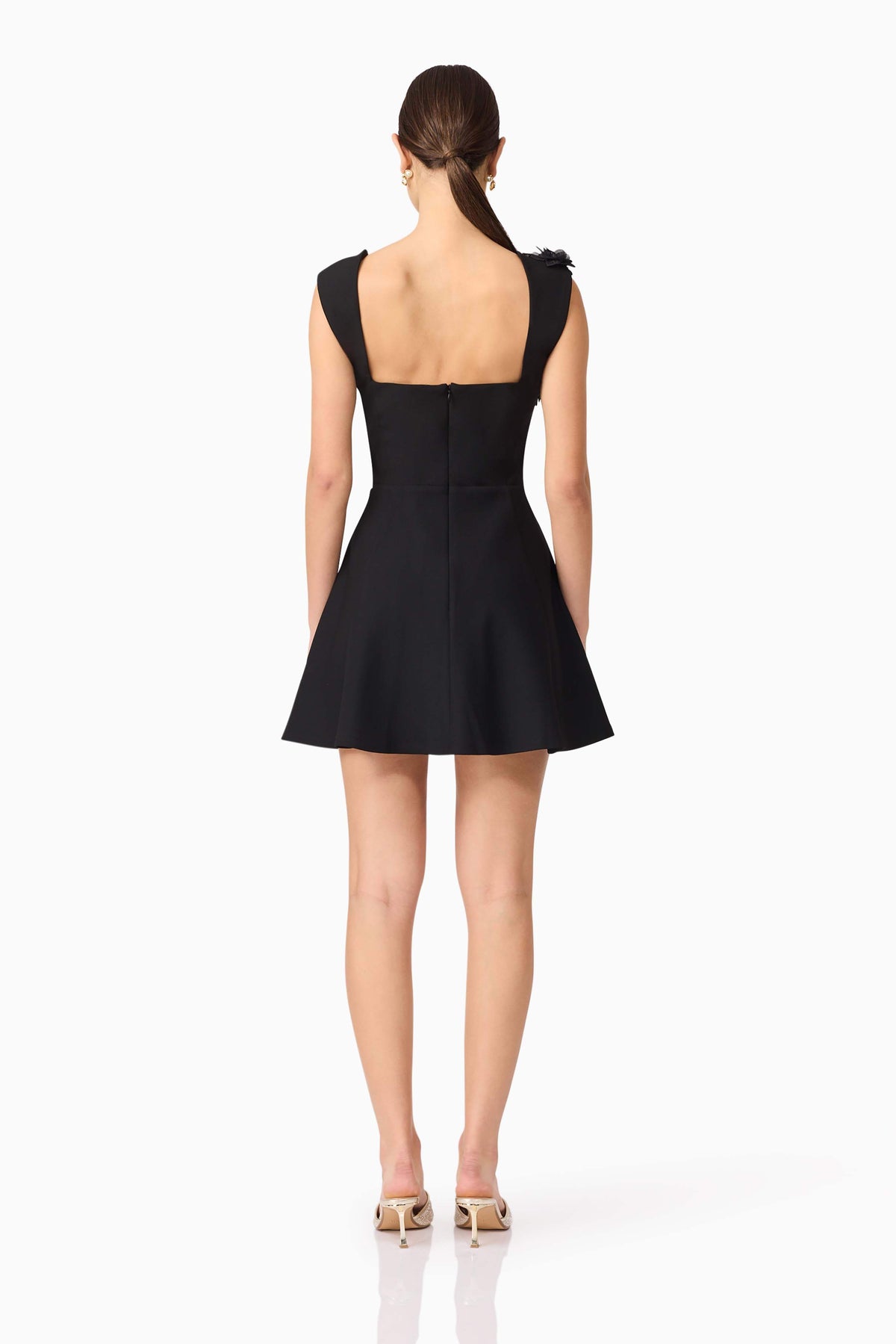 Jada Floral Mini Dress in Black