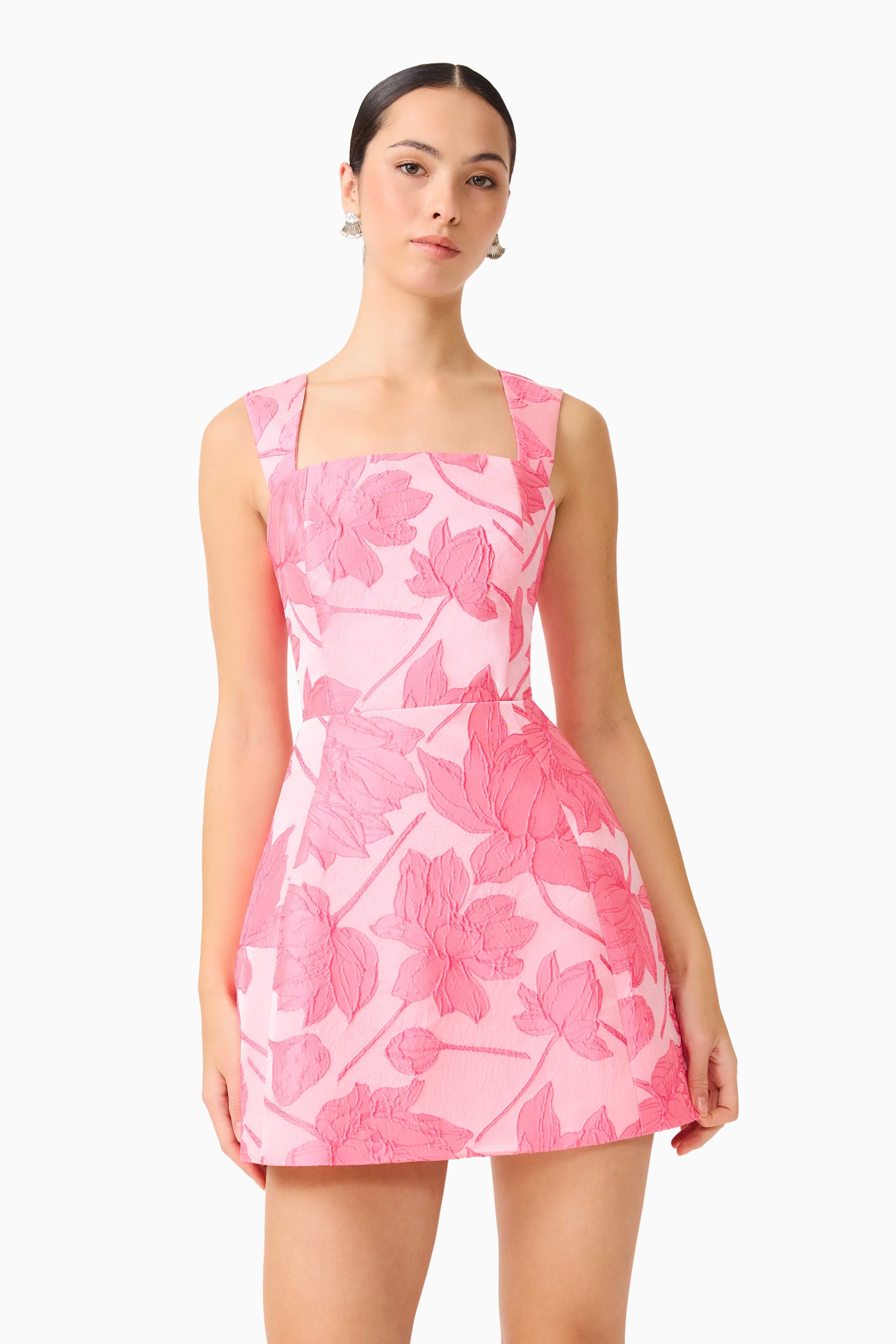 Dionne Tulip Mini Dress in Pink Floral