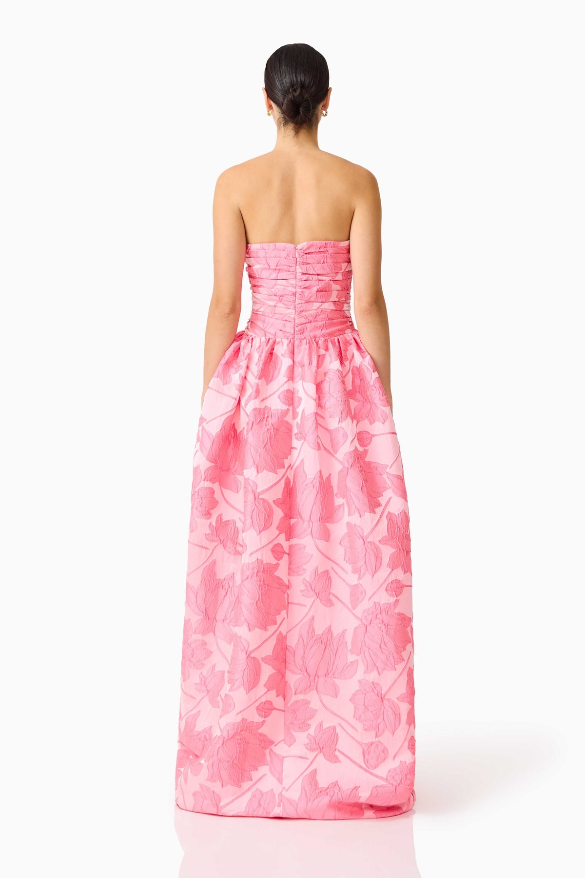 Dionne Strapless Gown in Pink Floral