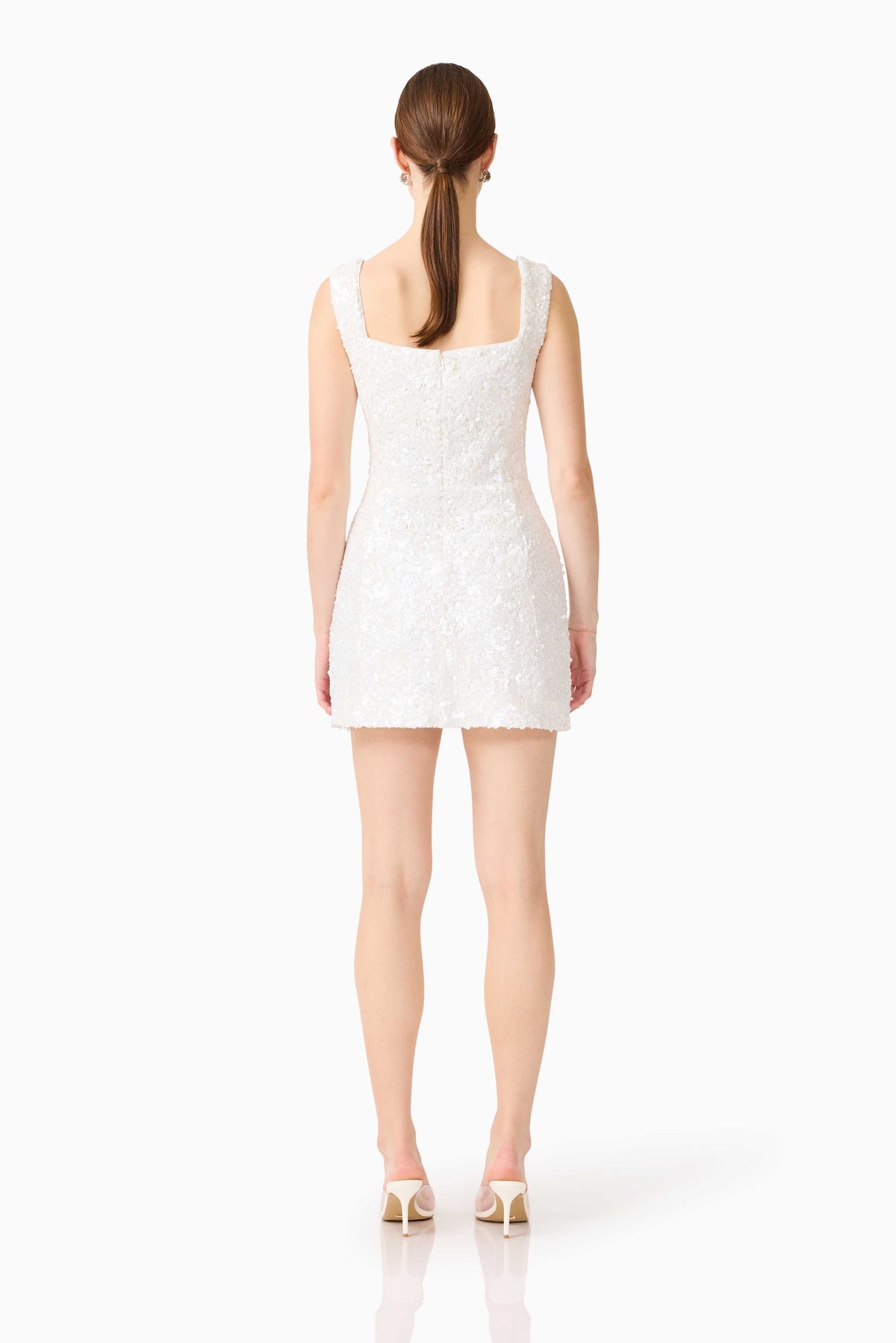 Alessia Embellished Mini Dress in White