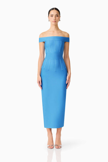 Elena Strapless Gown in Blue