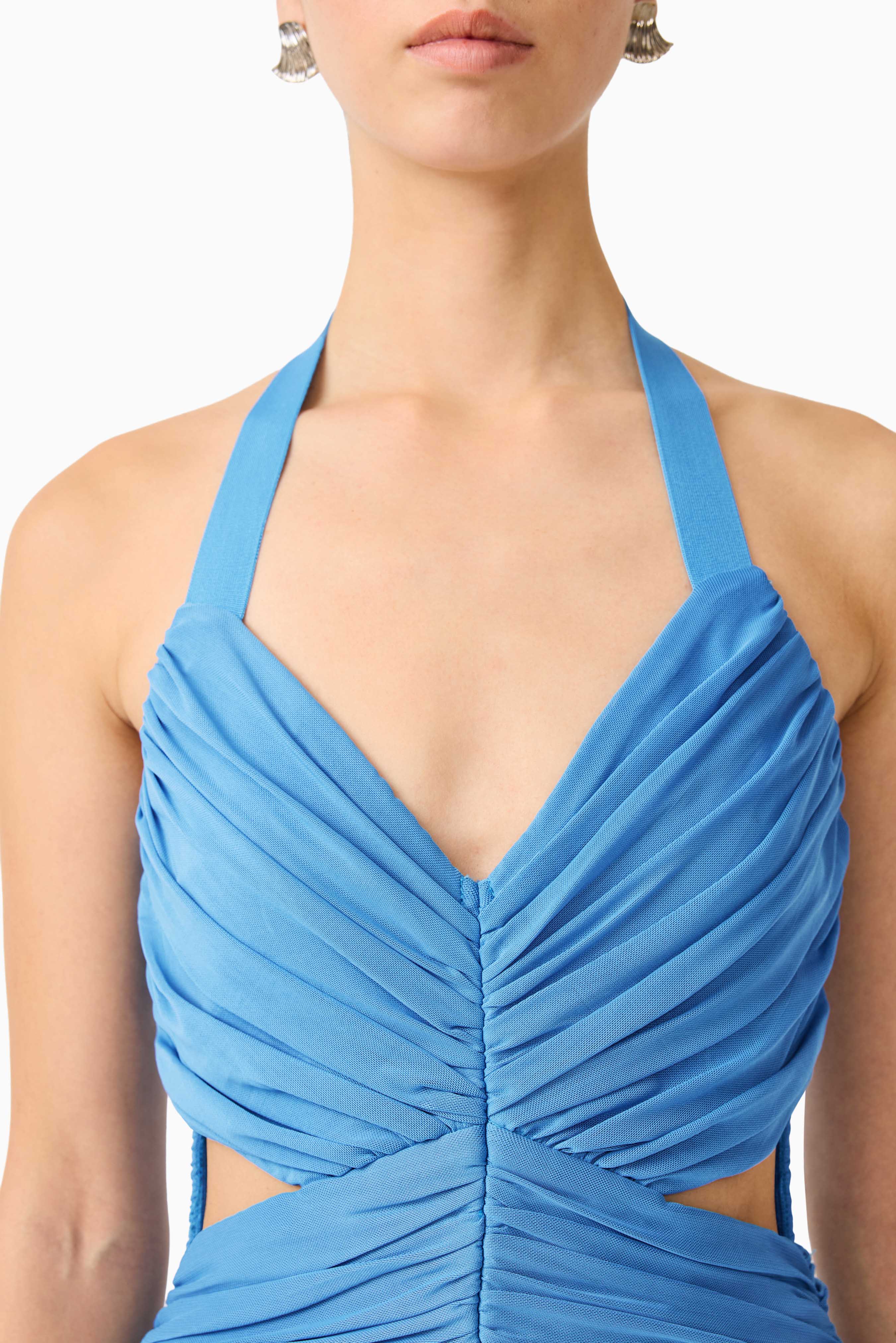 Elena Halter Gown in Blue