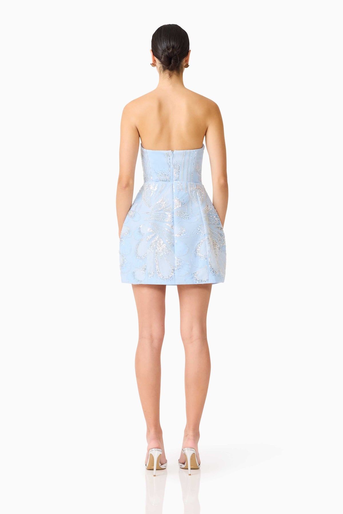Annabelle Embellished Strapless Mini Dress in Blue