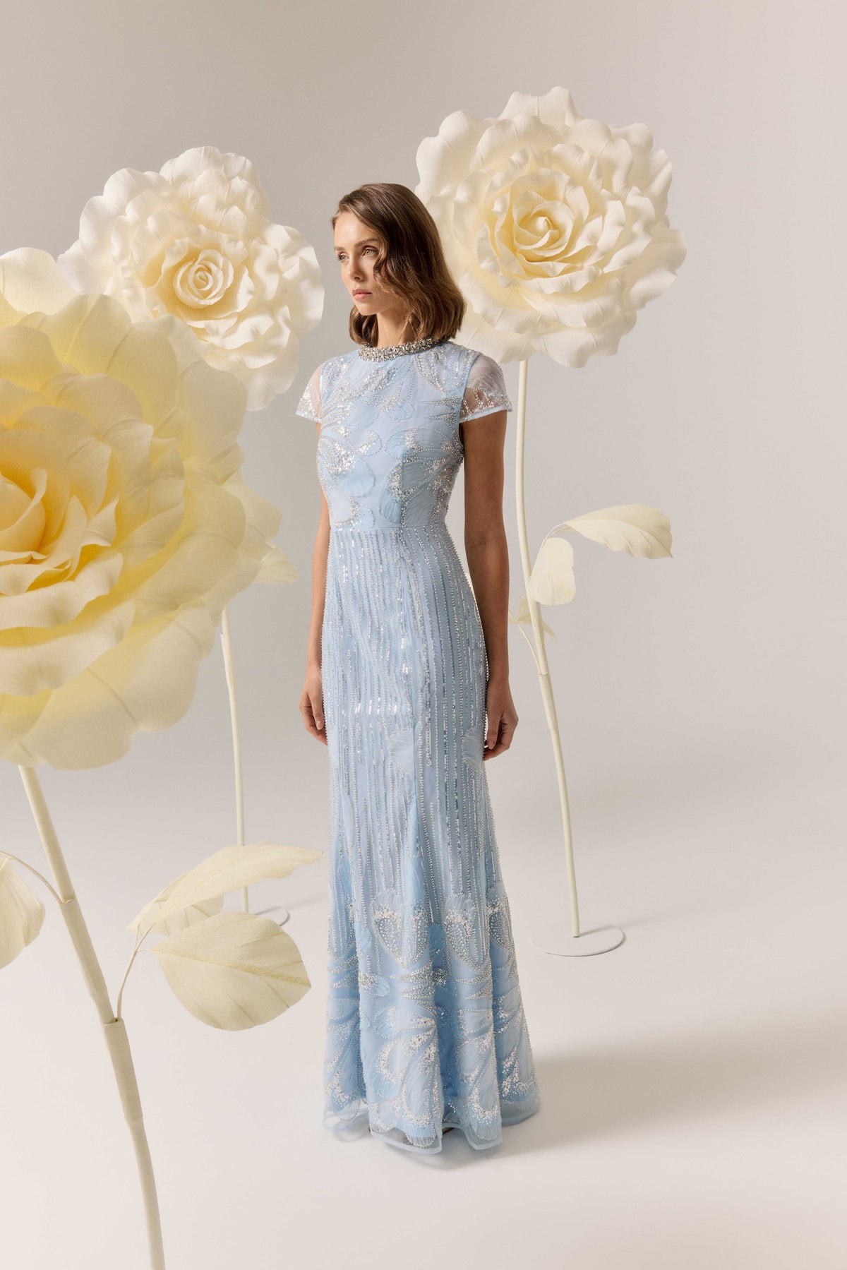 Annabelle Embellished Gown in Blue